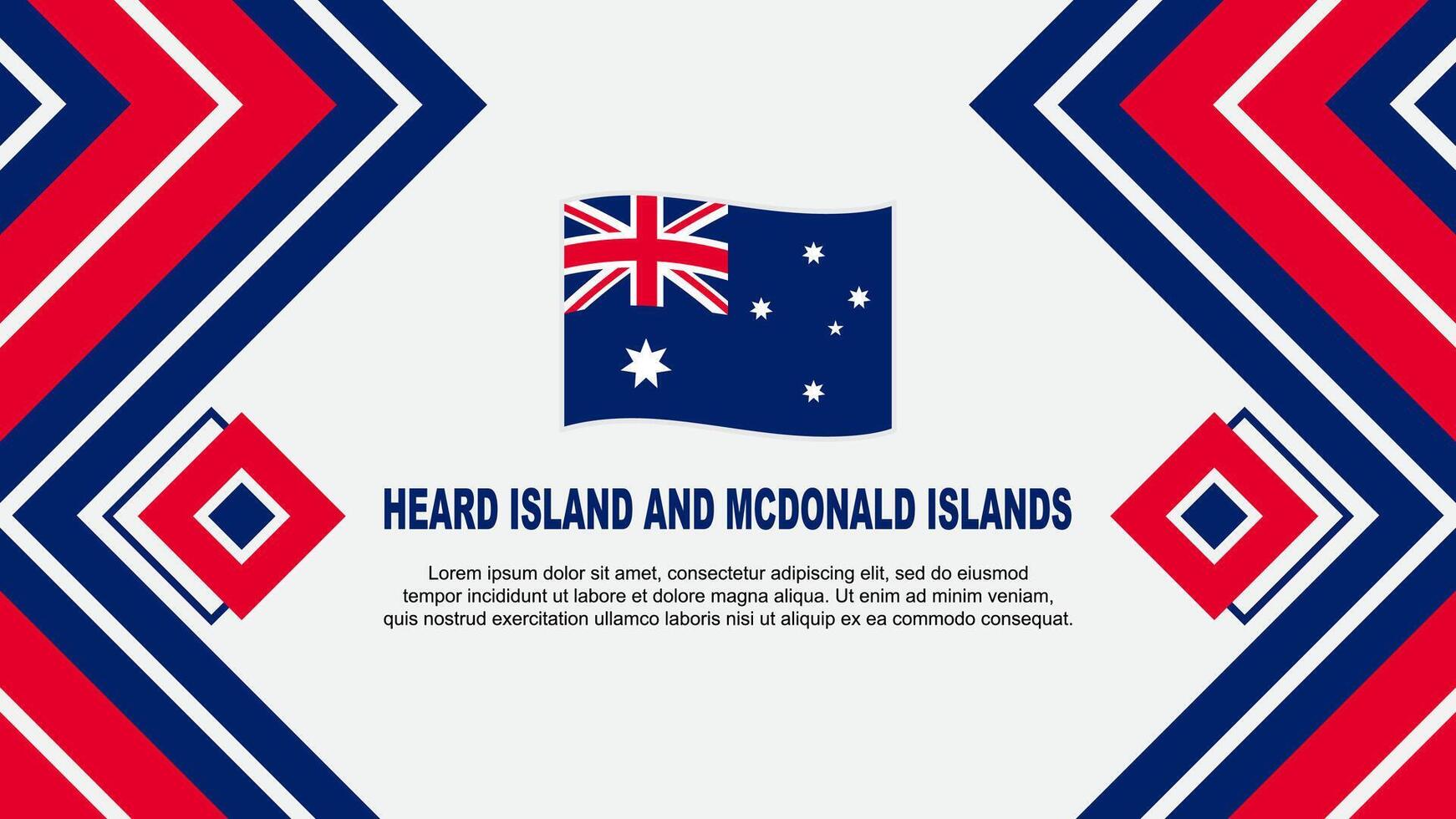 Heard Island And McDonald Islands Flag Abstract Background Design Template. Banner Wallpaper Vector Illustration. Design