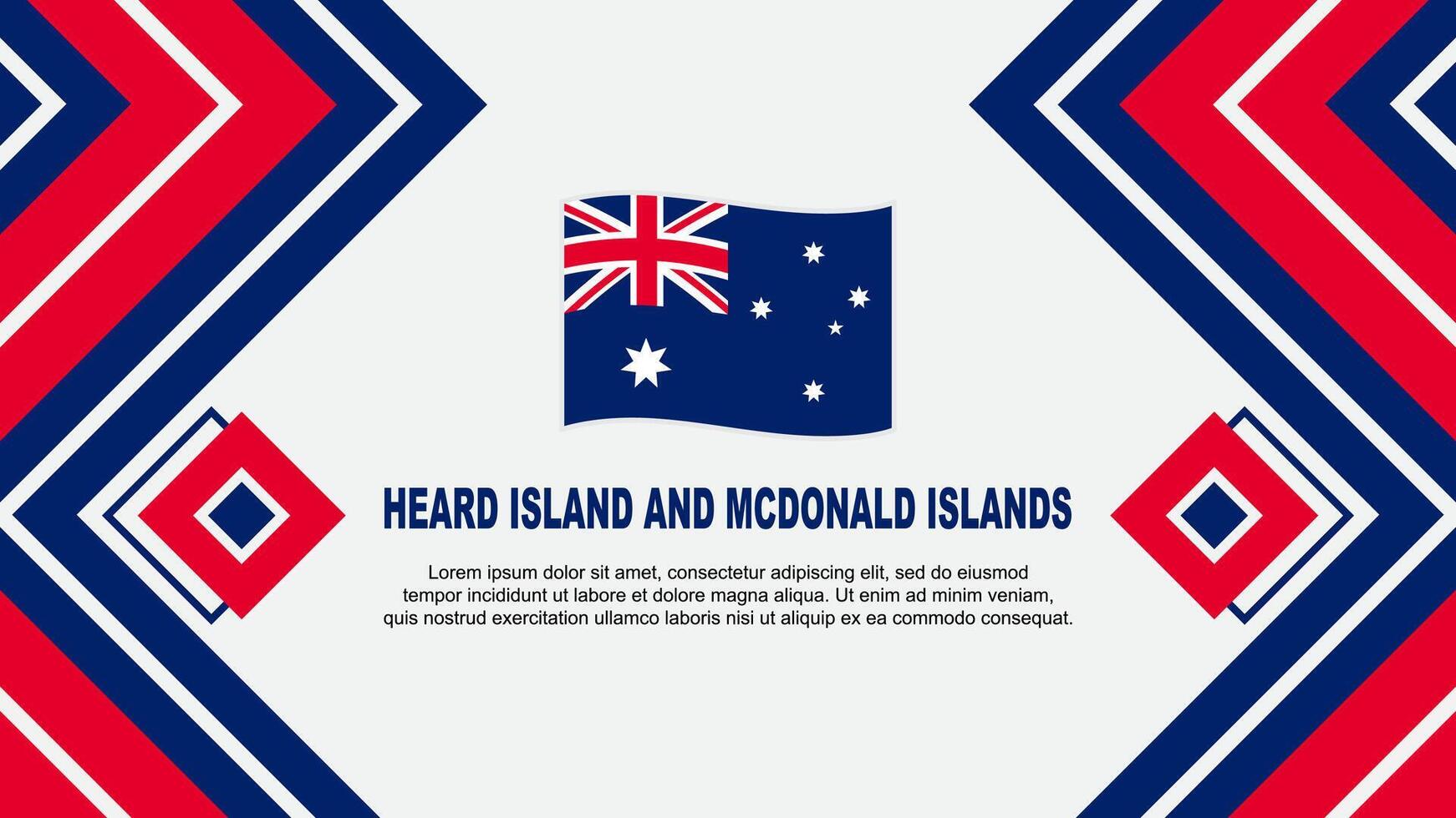 Heard Island And McDonald Islands Flag Abstract Background Design Template. Banner Wallpaper Vector Illustration. Design