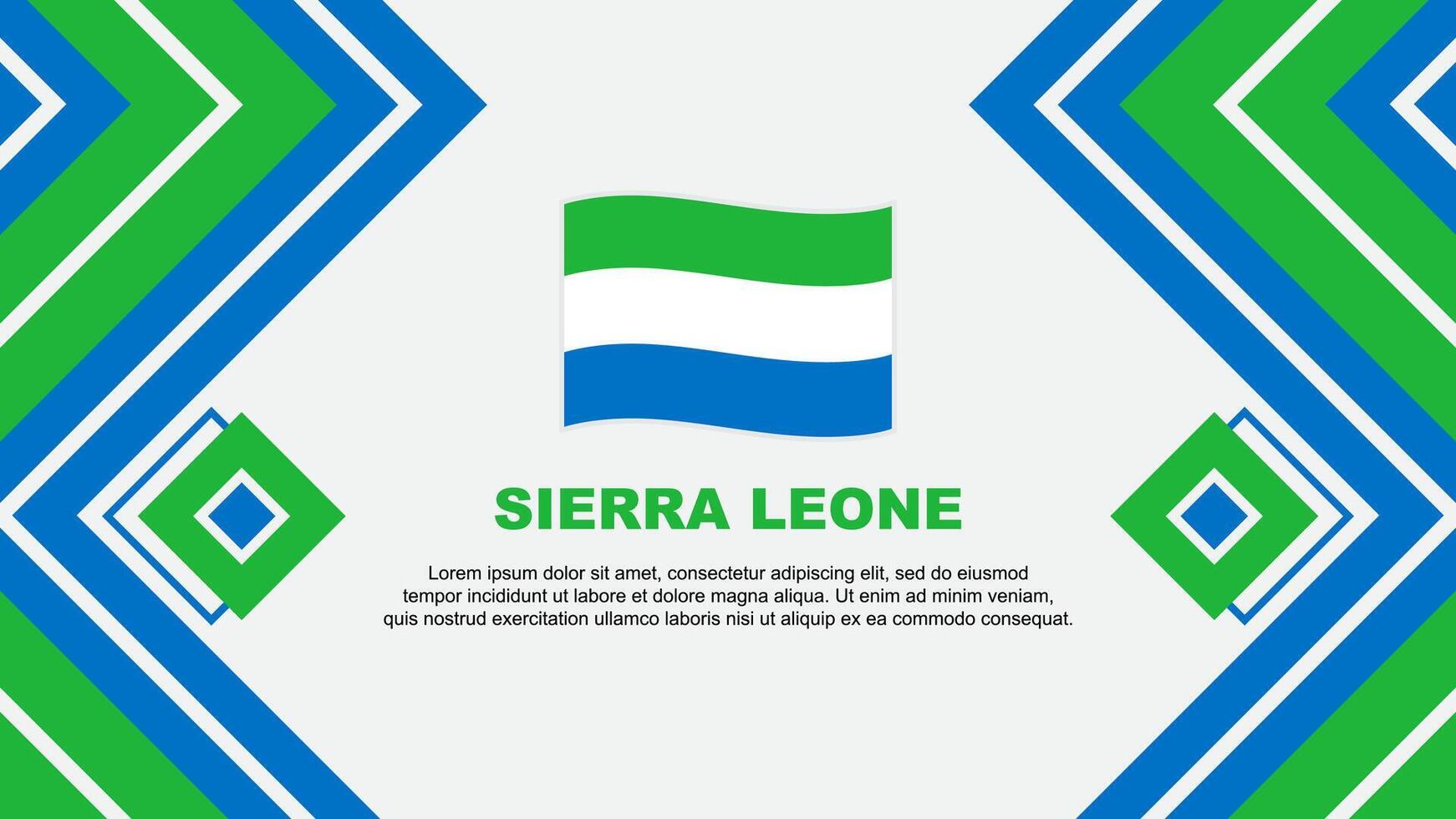 Sierra Leone Flag Abstract Background Design Template. Sierra Leone Independence Day Banner Wallpaper Vector Illustration. Sierra Leone Design