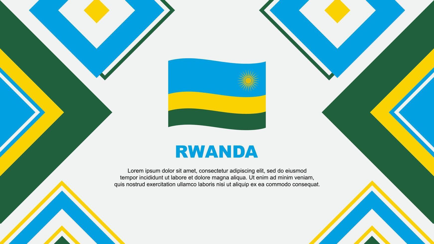 Rwanda Flag Abstract Background Design Template. Rwanda Independence Day Banner Wallpaper Vector Illustration. Rwanda Independence Day