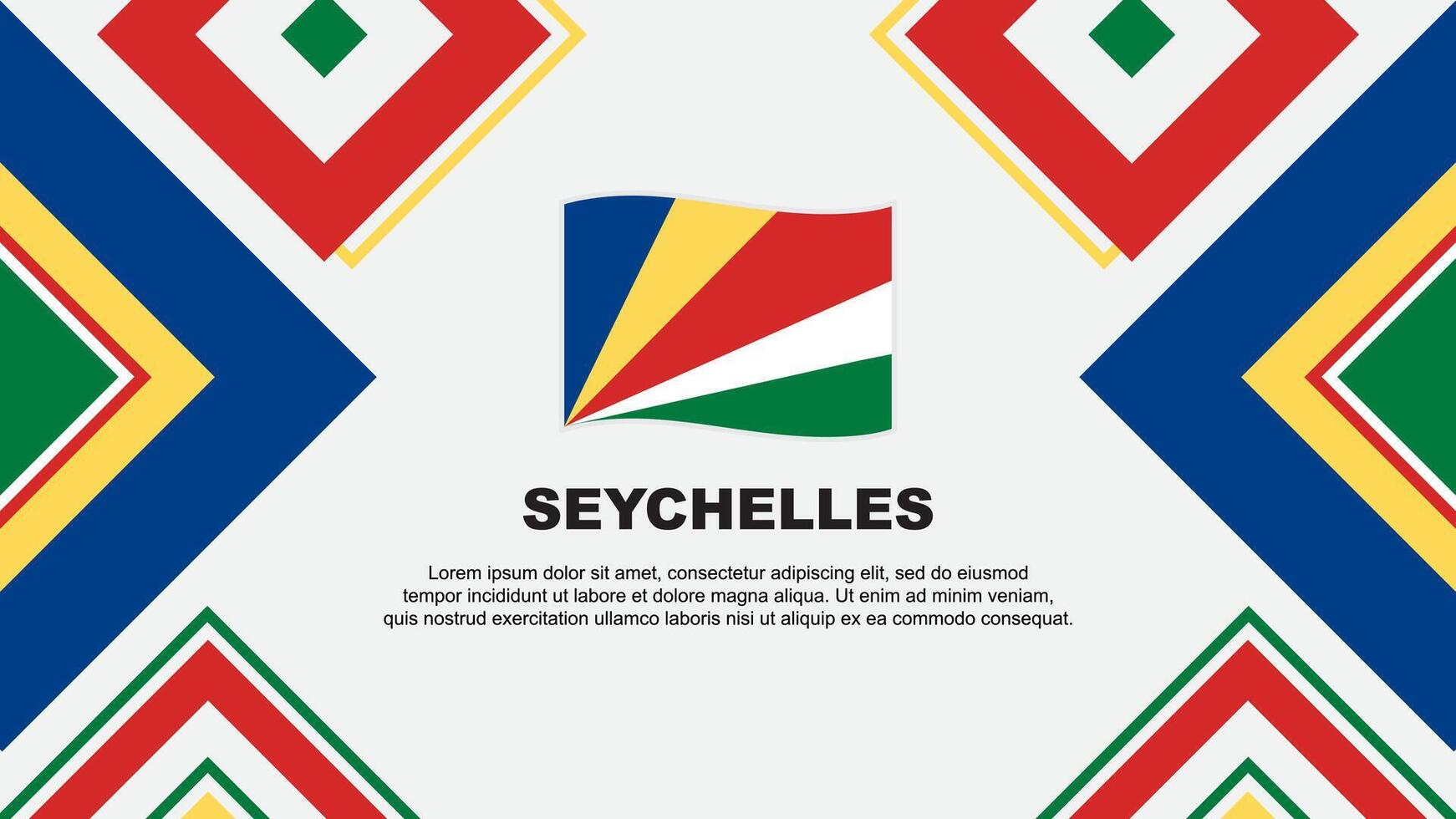 Seychelles Flag Abstract Background Design Template. Seychelles Independence Day Banner Wallpaper Vector Illustration. Seychelles Independence Day