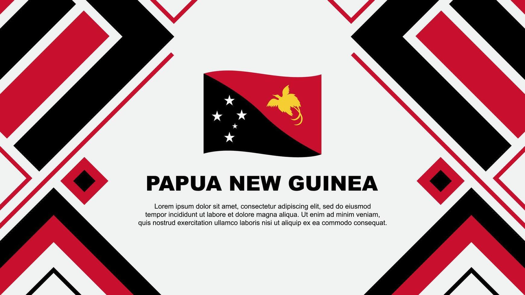 Papua New Guinea Flag Abstract Background Design Template. Papua New Guinea Independence Day Banner Wallpaper Vector Illustration. Papua New Guinea Flag