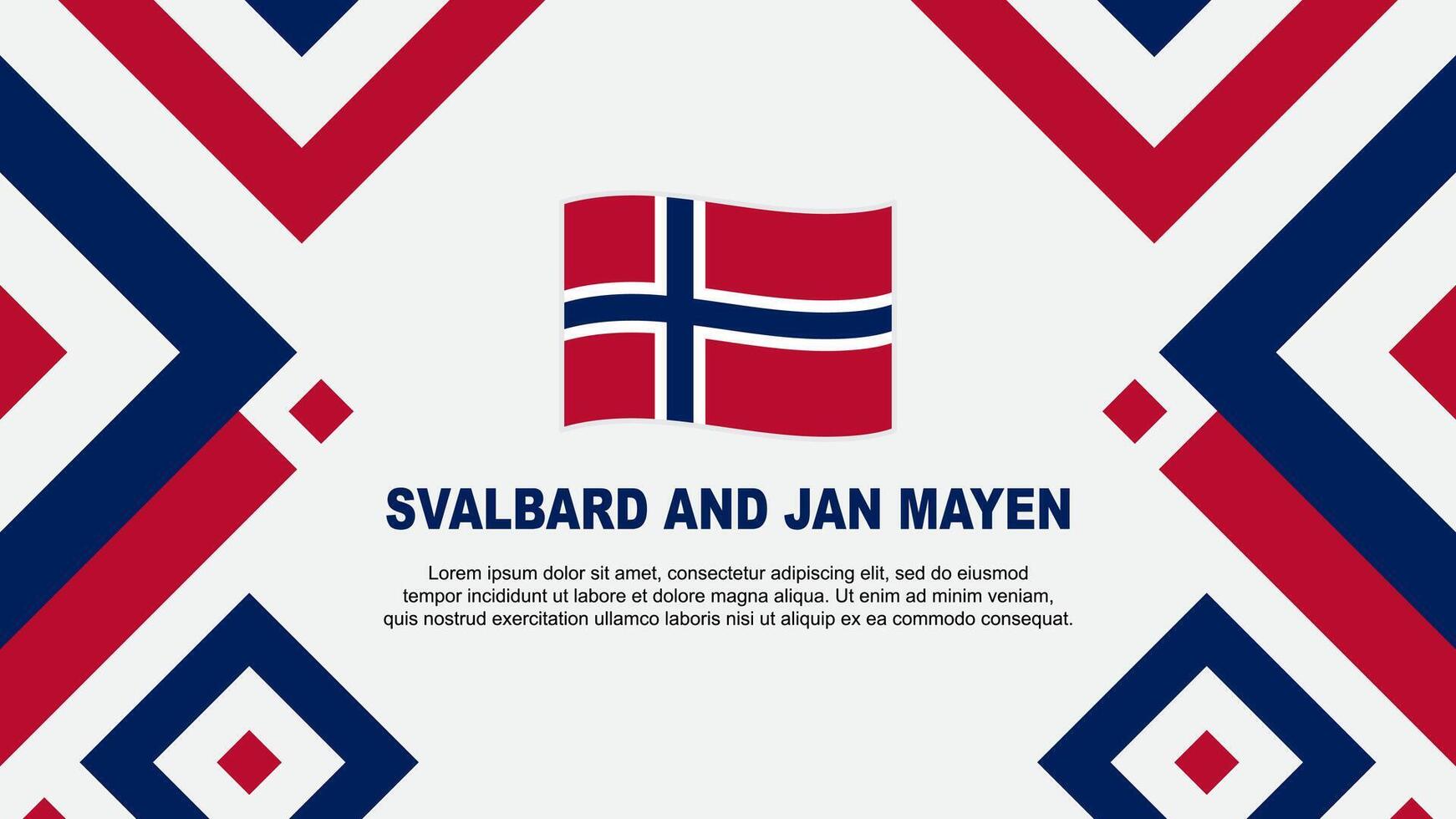 Svalbard And Jan Mayen Flag Abstract Background Design Template. Svalbard And Jan Mayen Independence Day Banner Wallpaper Vector Illustration. Template
