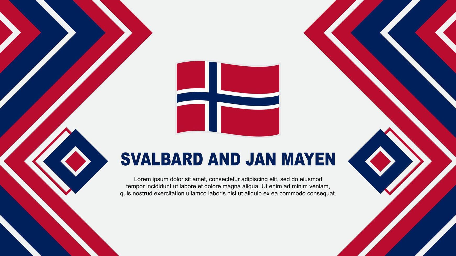 Svalbard And Jan Mayen Flag Abstract Background Design Template. Svalbard And Jan Mayen Independence Day Banner Wallpaper Vector Illustration. Design