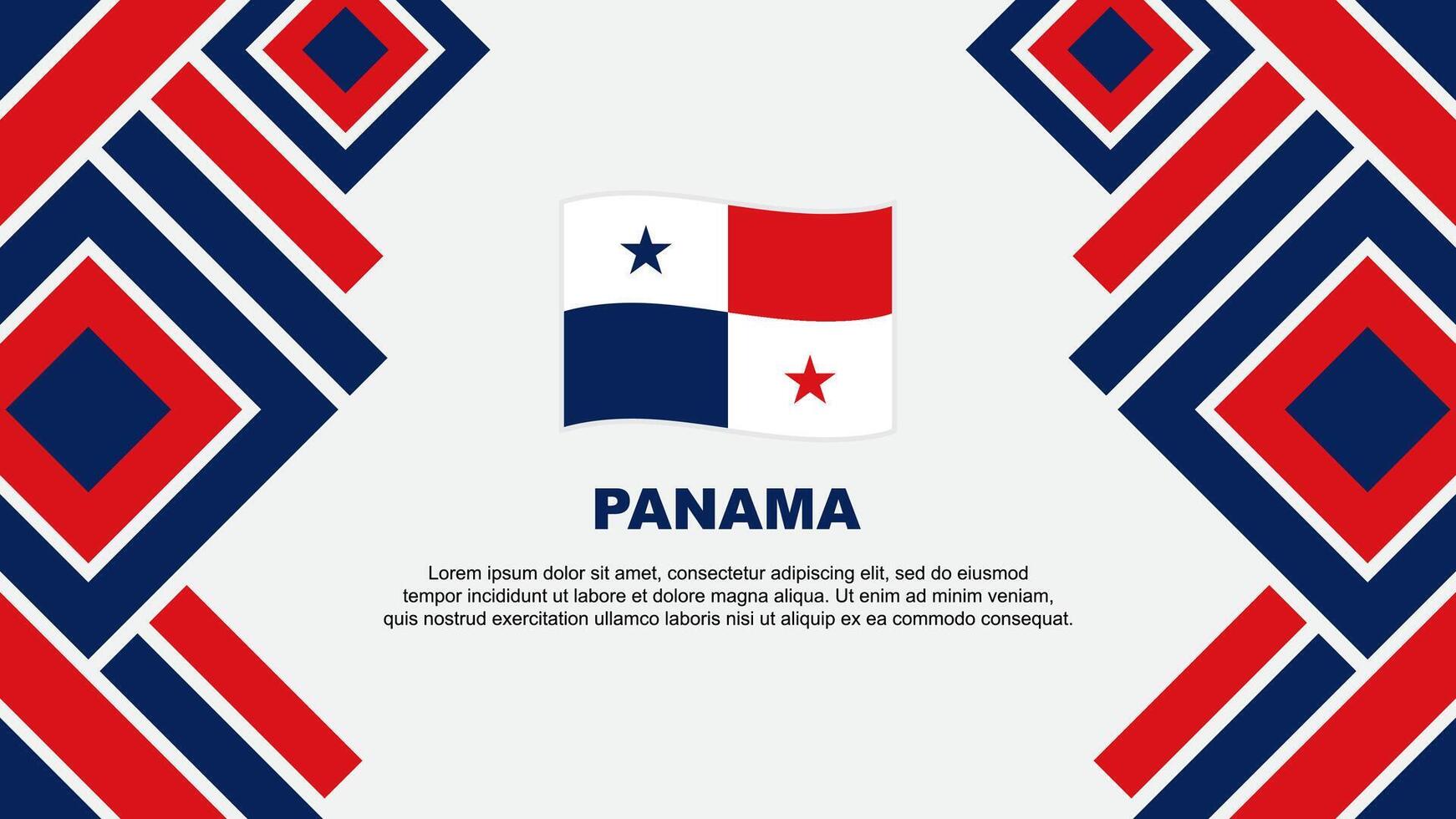 Panama Flag Abstract Background Design Template. Panama Independence Day Banner Wallpaper Vector Illustration. Panama