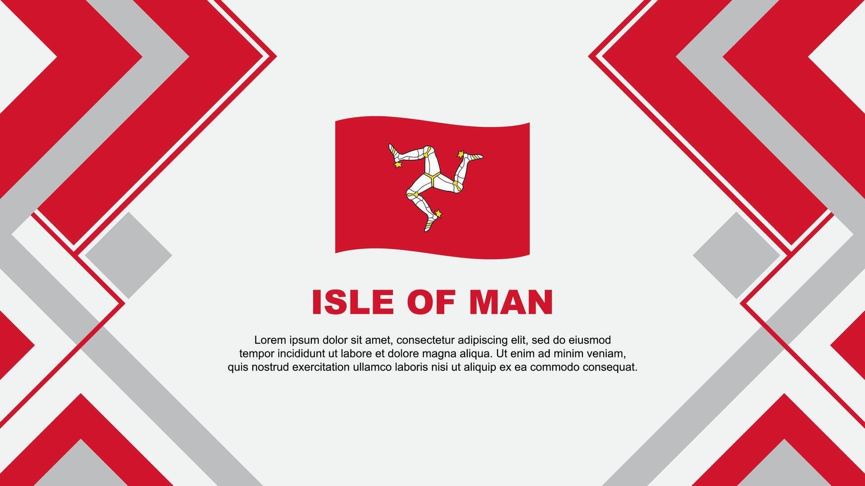 Isle Of Man Flag Abstract Background Design Template. Isle Of Man Independence Day Banner Wallpaper Vector Illustration. Isle Of Man Banner