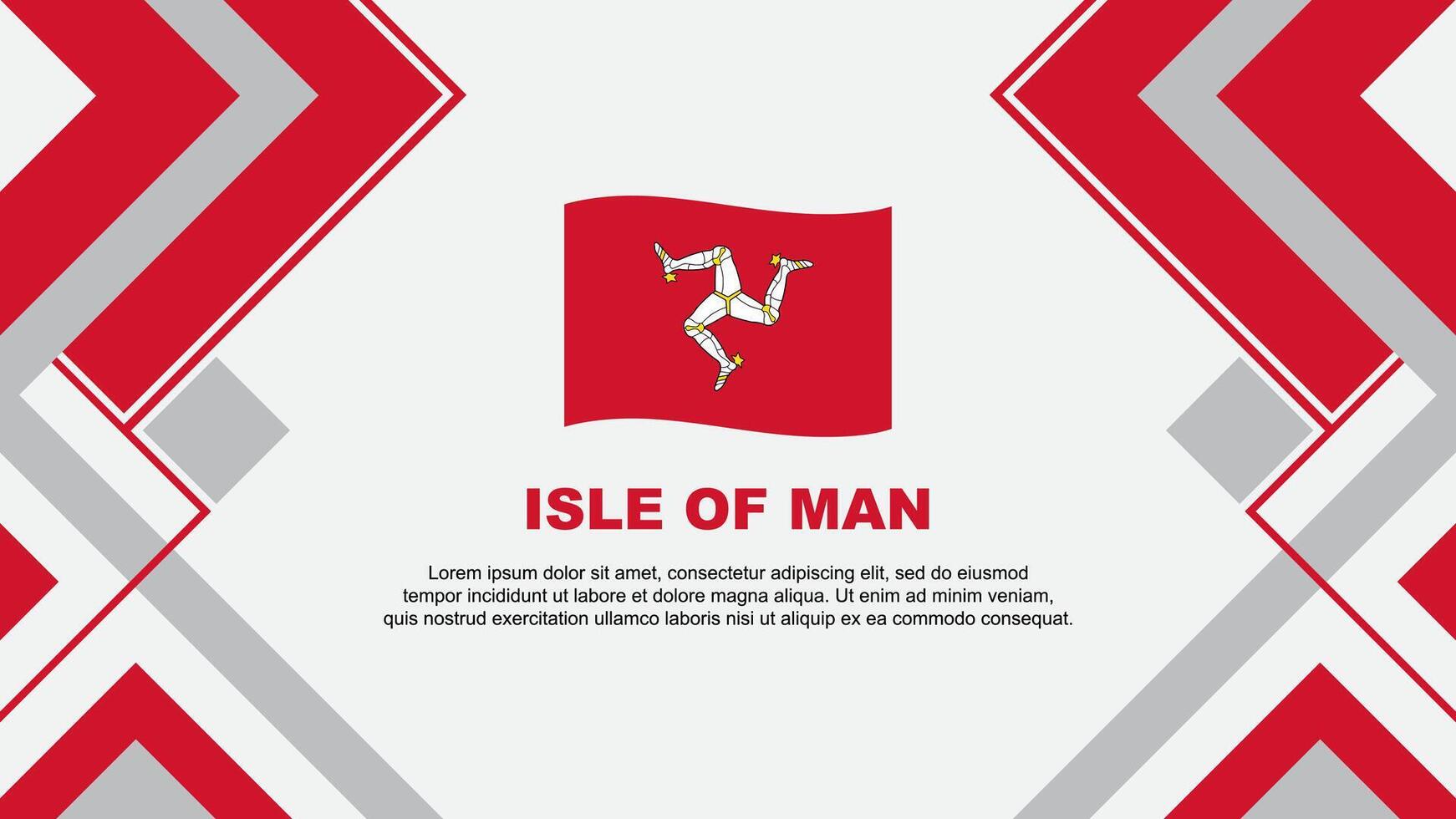 Isle Of Man Flag Abstract Background Design Template. Isle Of Man Independence Day Banner Wallpaper Vector Illustration. Isle Of Man Banner