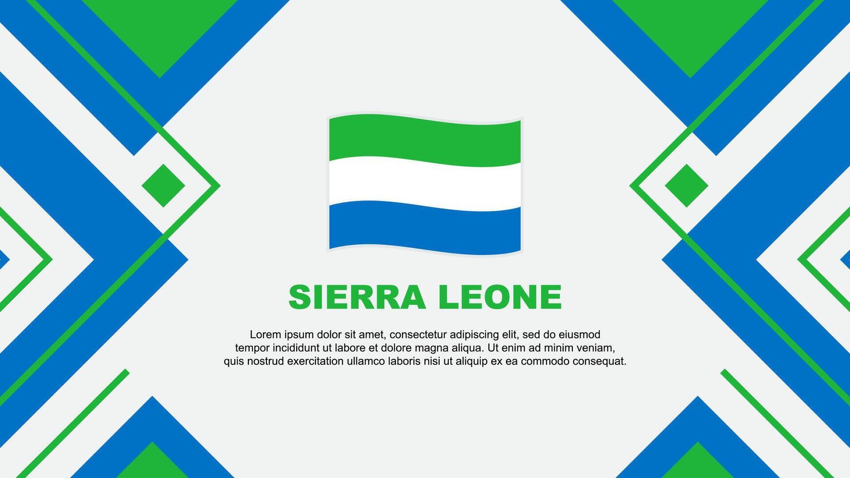 Sierra Leone Flag Abstract Background Design Template. Sierra Leone Independence Day Banner Wallpaper Vector Illustration. Sierra Leone Illustration