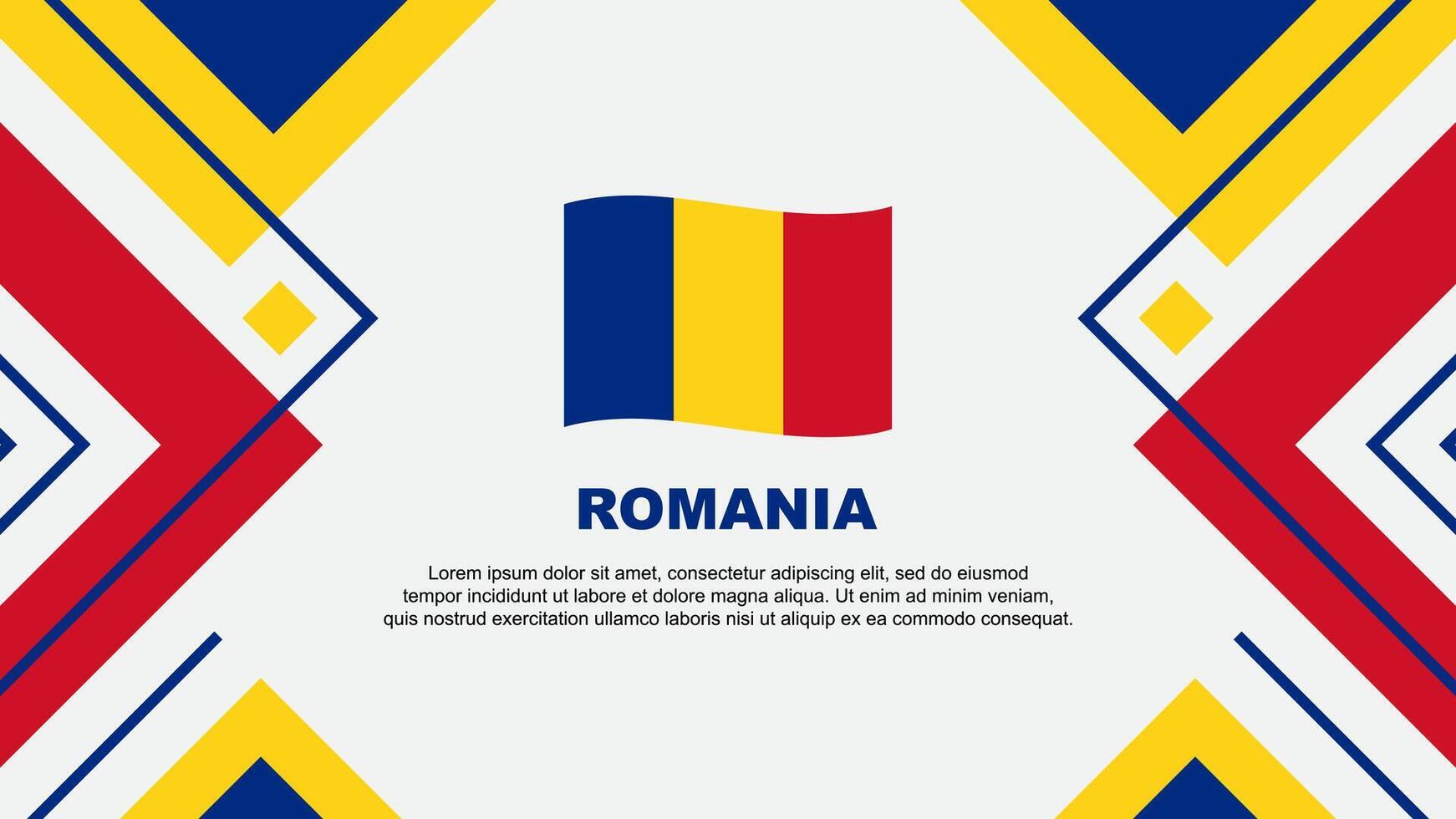 Rumania bandera resumen antecedentes diseño modelo. Rumania independencia día bandera fondo de pantalla vector ilustración. Rumania ilustración