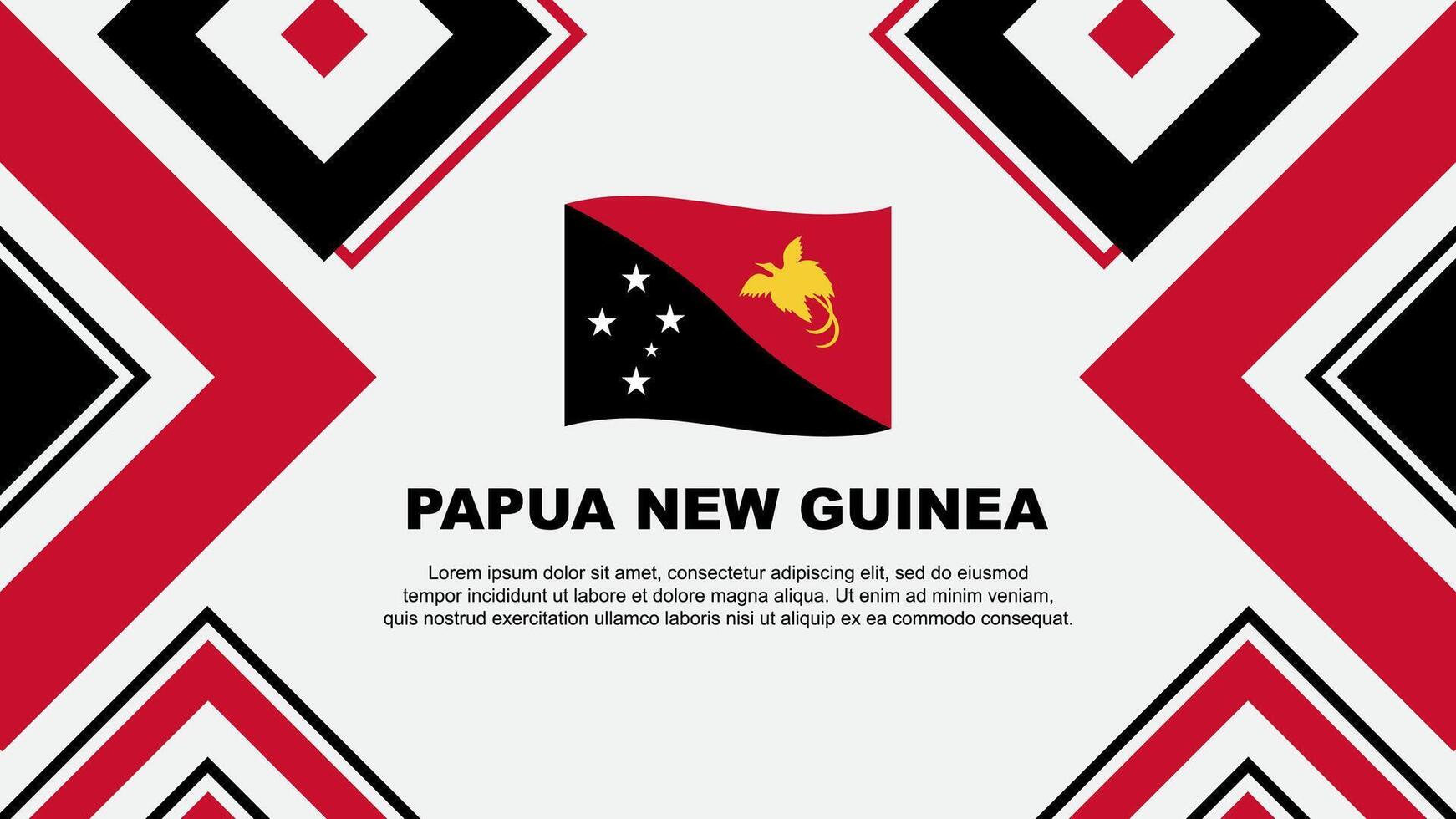 Papua New Guinea Flag Abstract Background Design Template. Papua New Guinea Independence Day Banner Wallpaper Vector Illustration. Papua New Guinea Independence Day