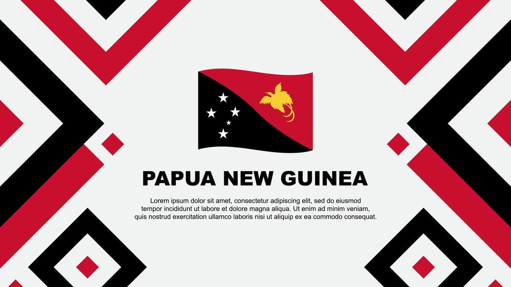 Papua New Guinea Flag Abstract Background Design Template. Papua New Guinea Independence Day Banner Wallpaper Vector Illustration. Papua New Guinea Template