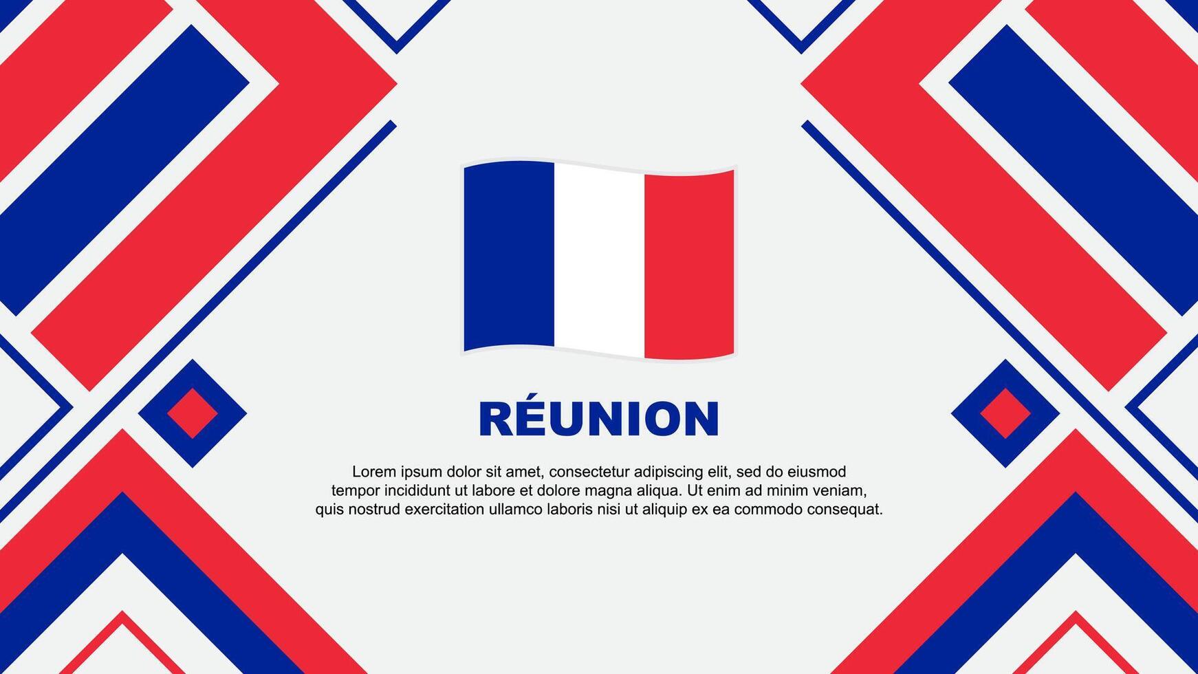 Reunion Flag Abstract Background Design Template. Reunion Independence Day Banner Wallpaper Vector Illustration. Reunion Flag