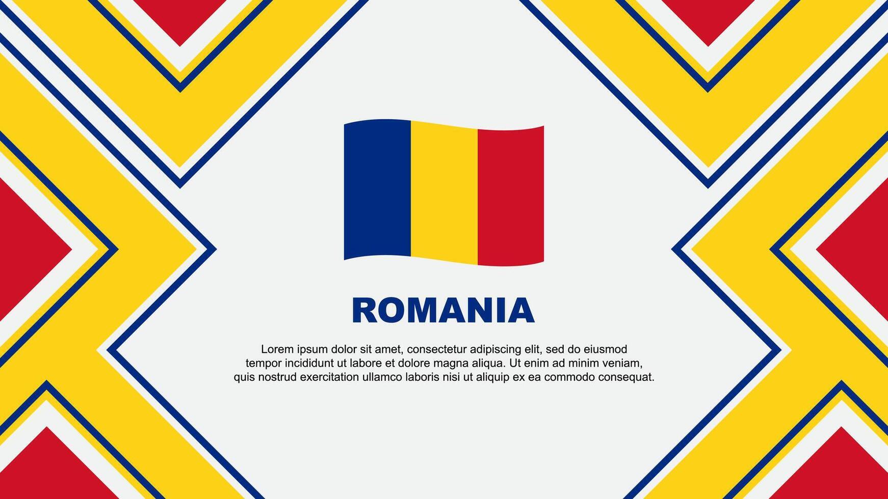 Romania Flag Abstract Background Design Template. Romania Independence Day Banner Wallpaper Vector Illustration. Romania Vector