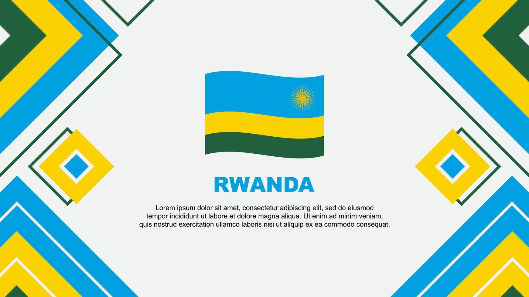 Rwanda Flag Abstract Background Design Template. Rwanda Independence Day Banner Wallpaper Vector Illustration. Rwanda Background