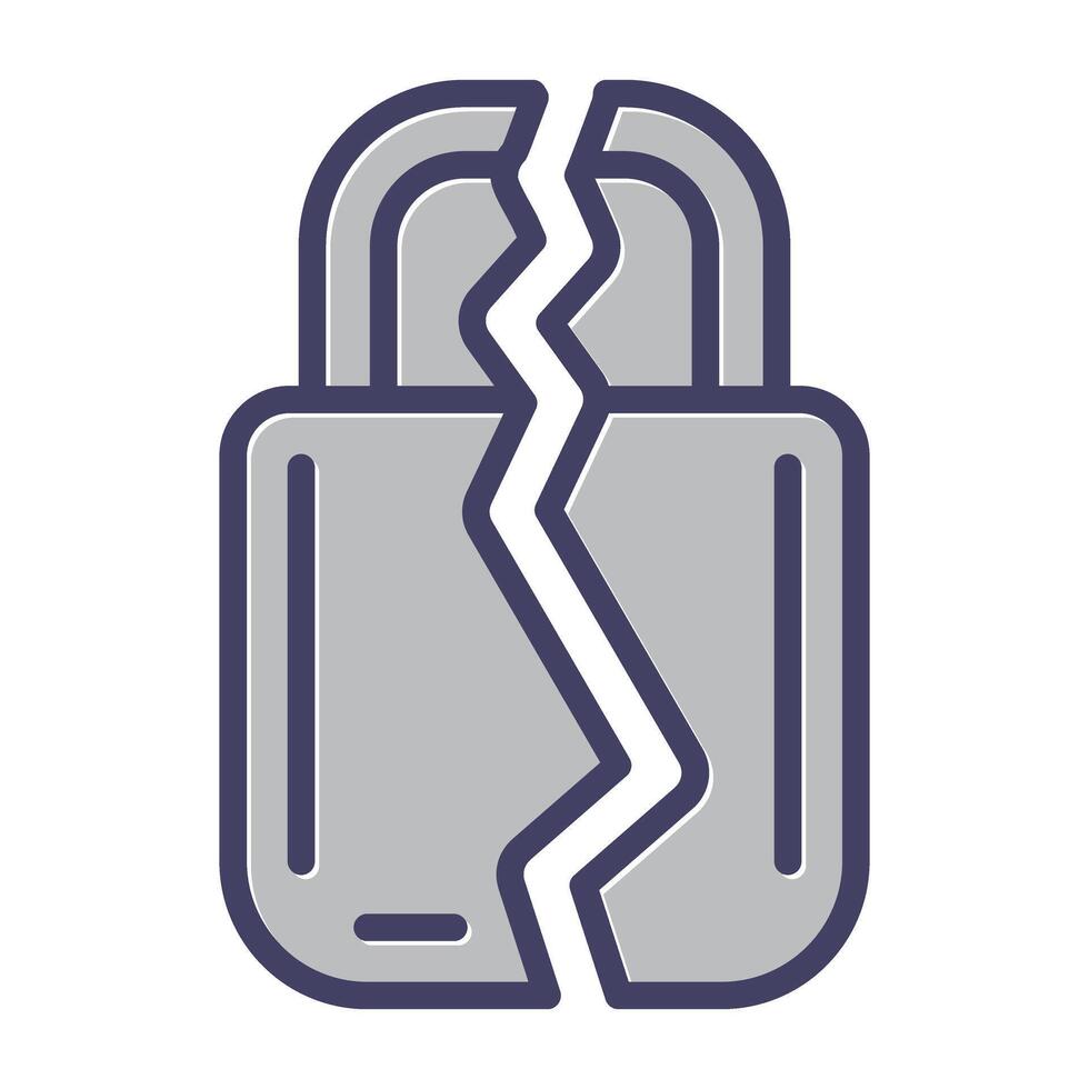 Brocken Padlock Vector Icon