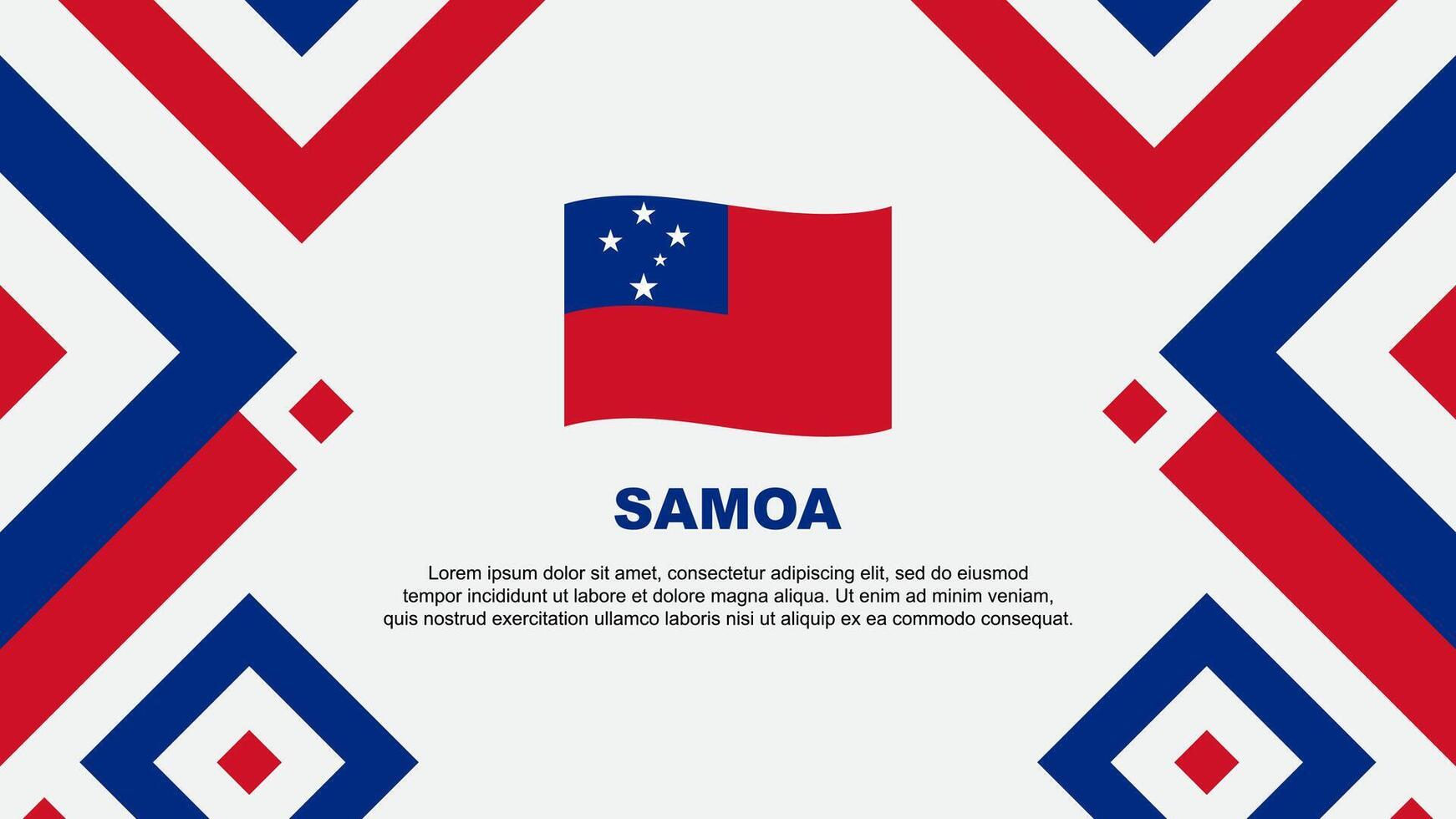 Samoa Flag Abstract Background Design Template. Samoa Independence Day Banner Wallpaper Vector Illustration. Samoa Template
