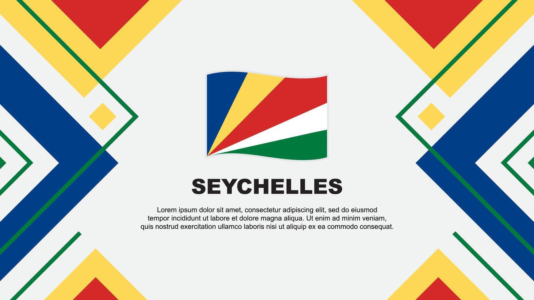 Seychelles Flag Abstract Background Design Template. Seychelles Independence Day Banner Wallpaper Vector Illustration. Seychelles Illustration