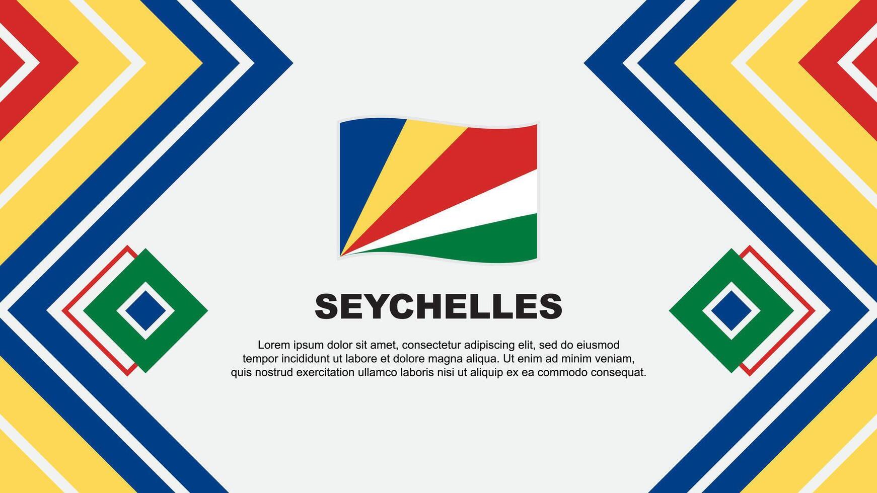 Seychelles Flag Abstract Background Design Template. Seychelles Independence Day Banner Wallpaper Vector Illustration. Seychelles Design
