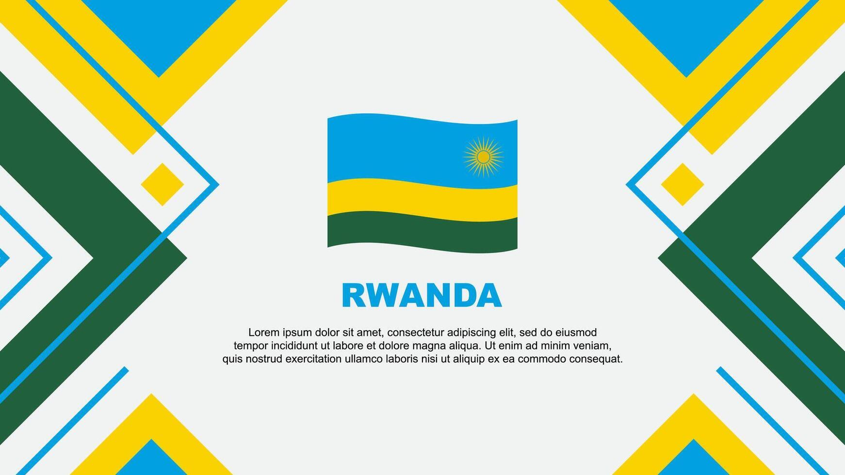 Rwanda Flag Abstract Background Design Template. Rwanda Independence Day Banner Wallpaper Vector Illustration. Rwanda Illustration