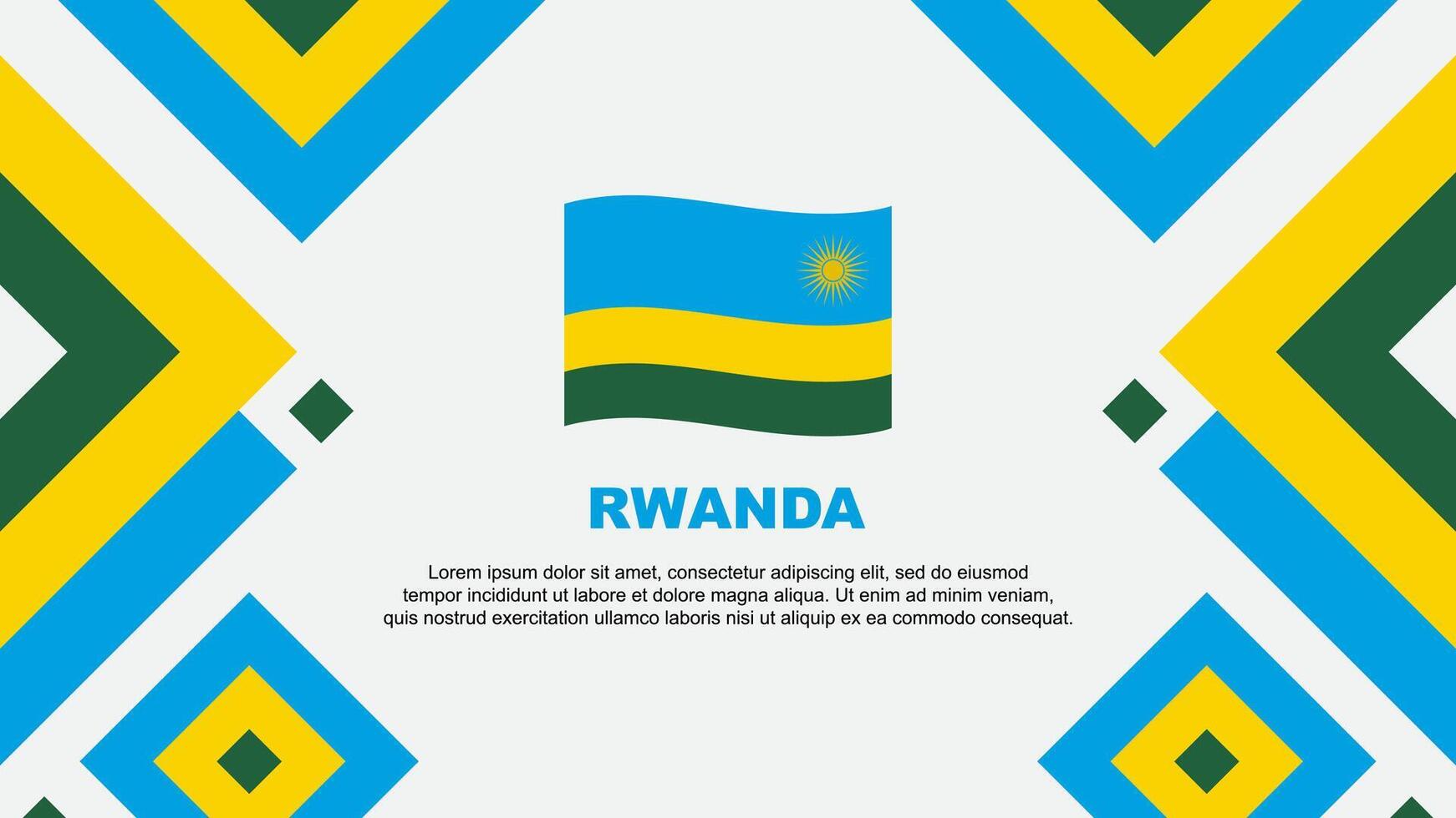Rwanda Flag Abstract Background Design Template. Rwanda Independence Day Banner Wallpaper Vector Illustration. Rwanda Template