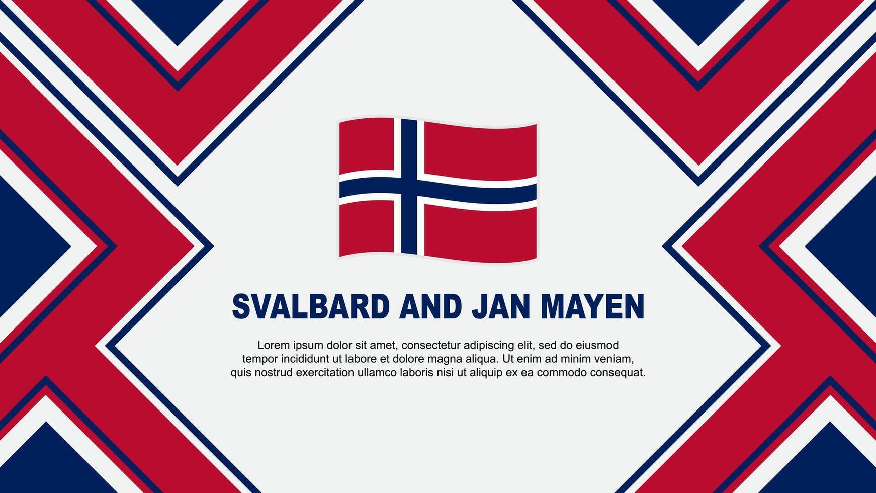 Svalbard And Jan Mayen Flag Abstract Background Design Template. Svalbard And Jan Mayen Independence Day Banner Wallpaper Vector Illustration. Vector
