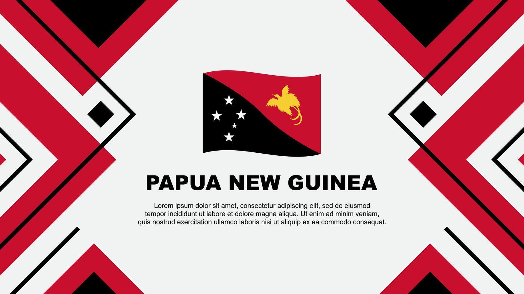 Papua New Guinea Flag Abstract Background Design Template. Papua New Guinea Independence Day Banner Wallpaper Vector Illustration. Papua New Guinea Illustration