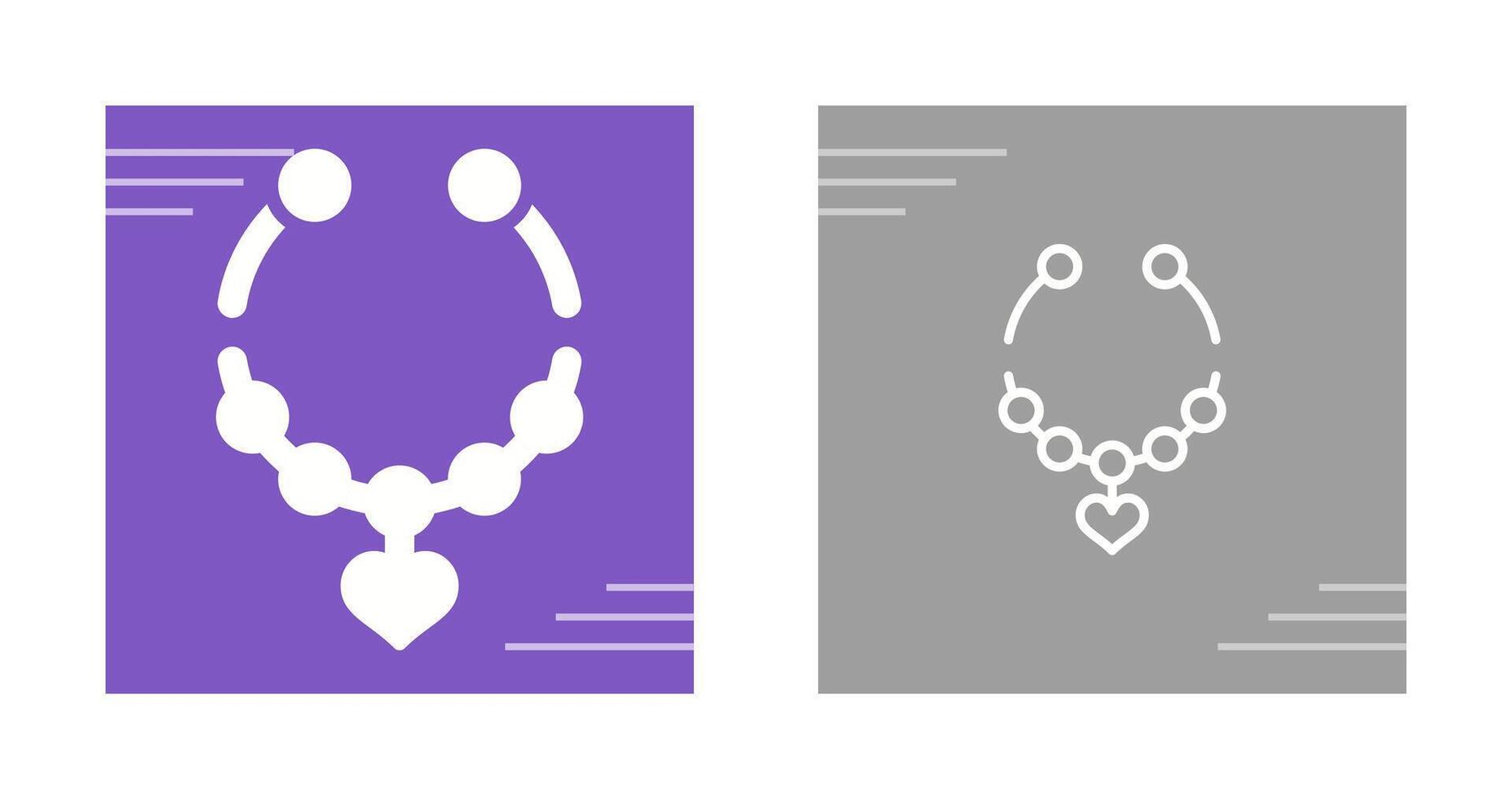 Heart Shaped Necklace Vector Icon