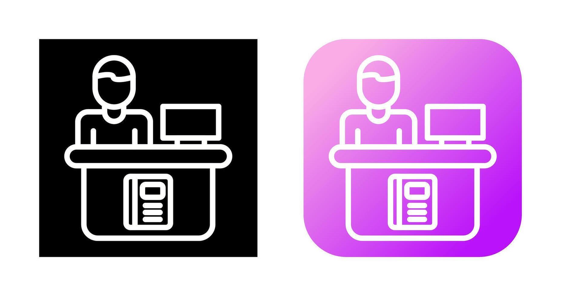 Library Reference Desk Vector Icon