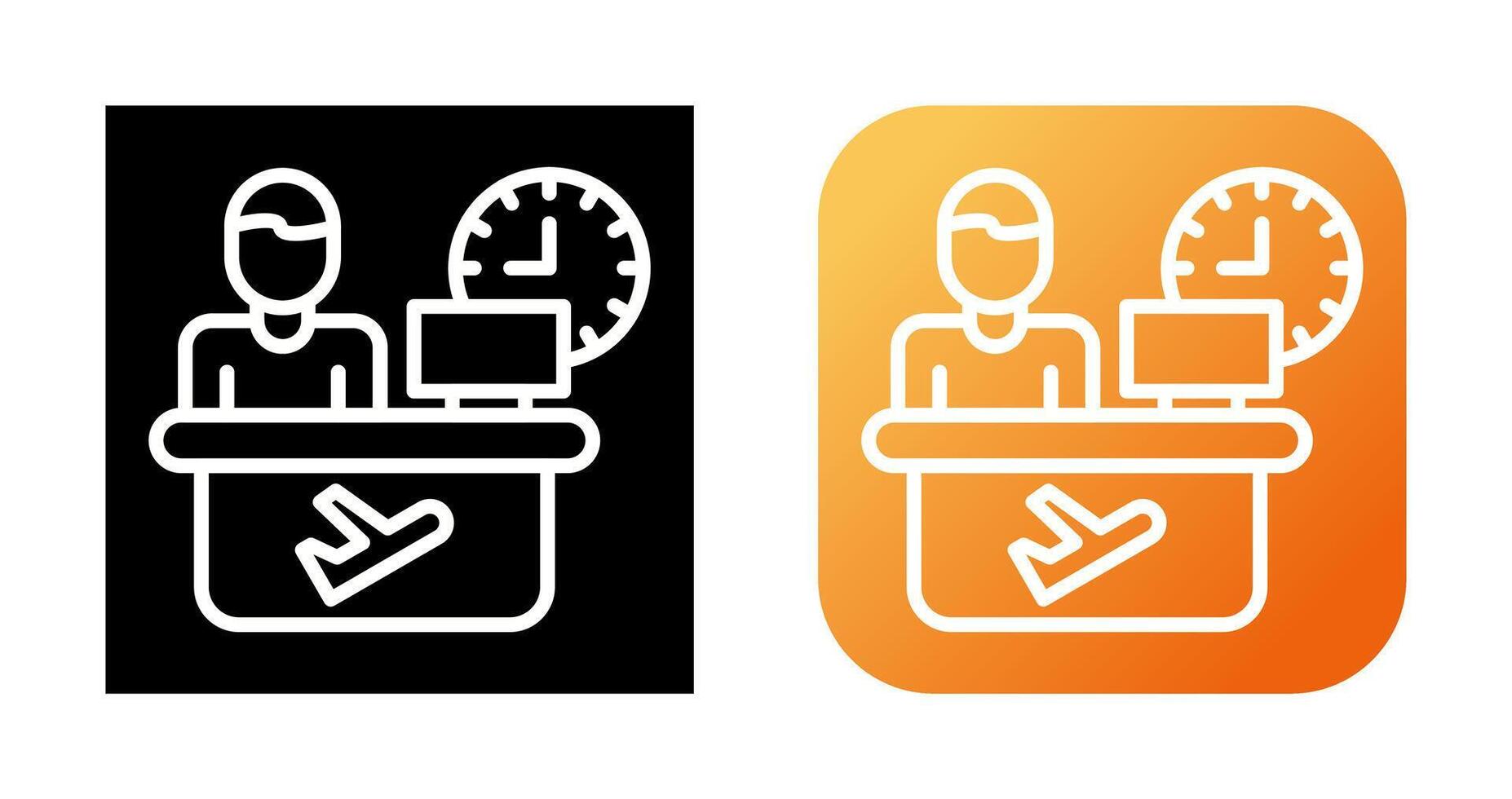 Airline Desk Vector Icon