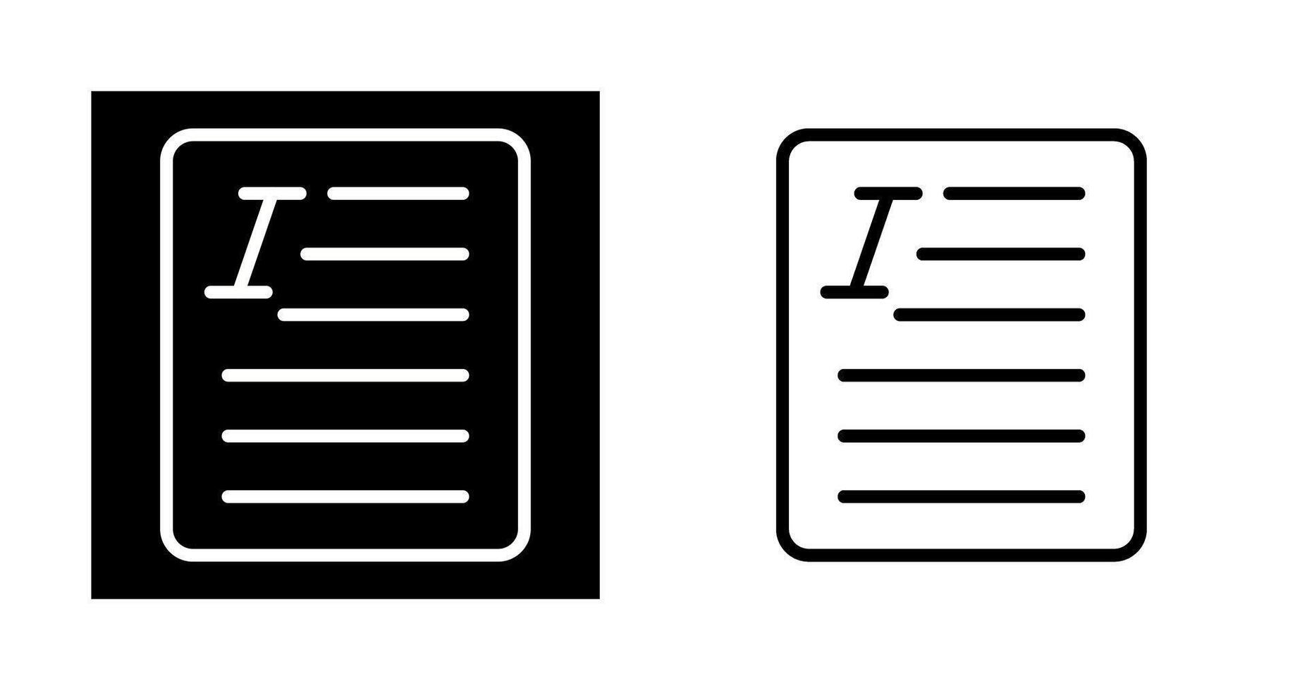Document Italic Vector Icon