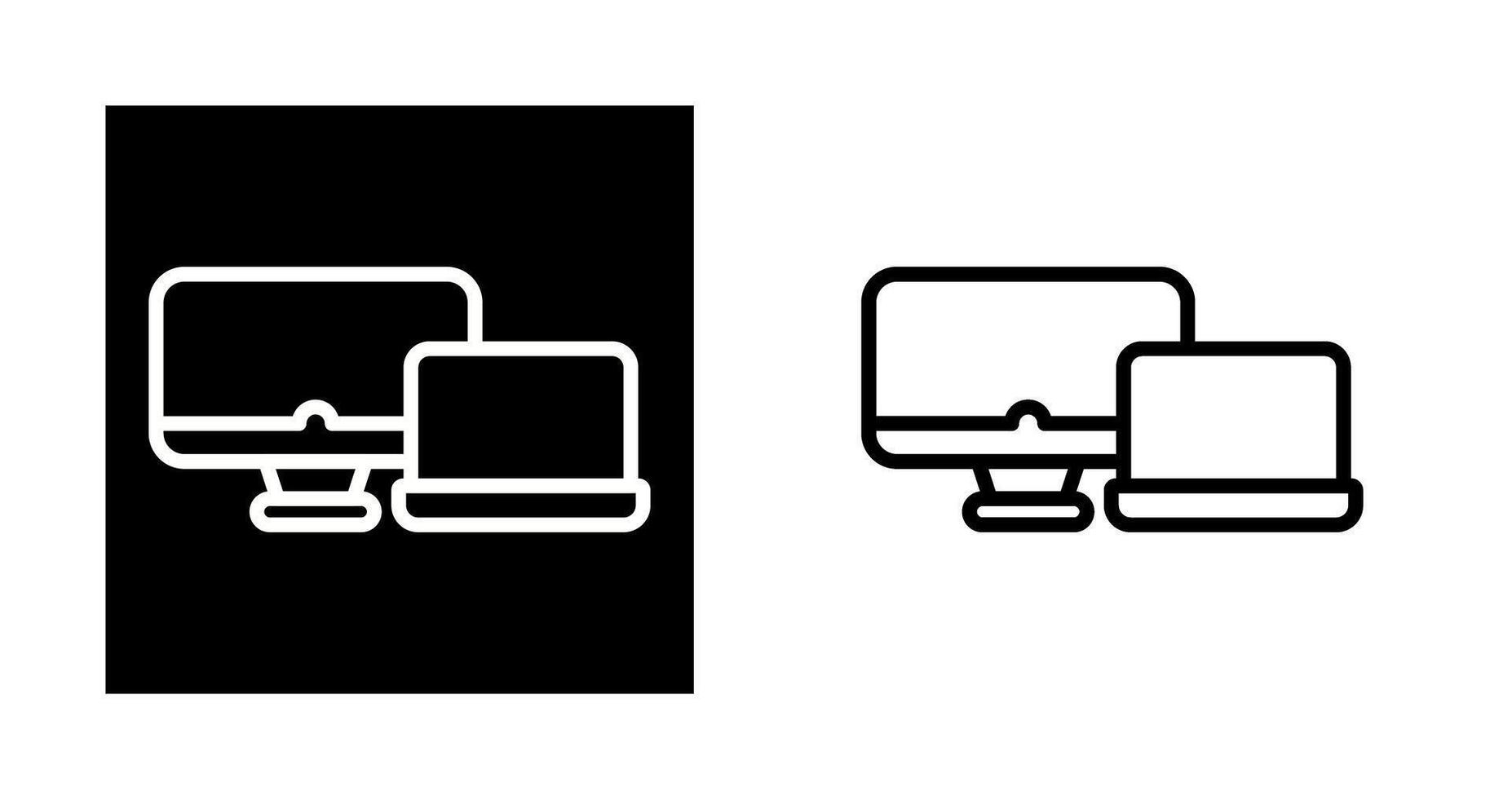 Laptop with desktop comput Vector Icon