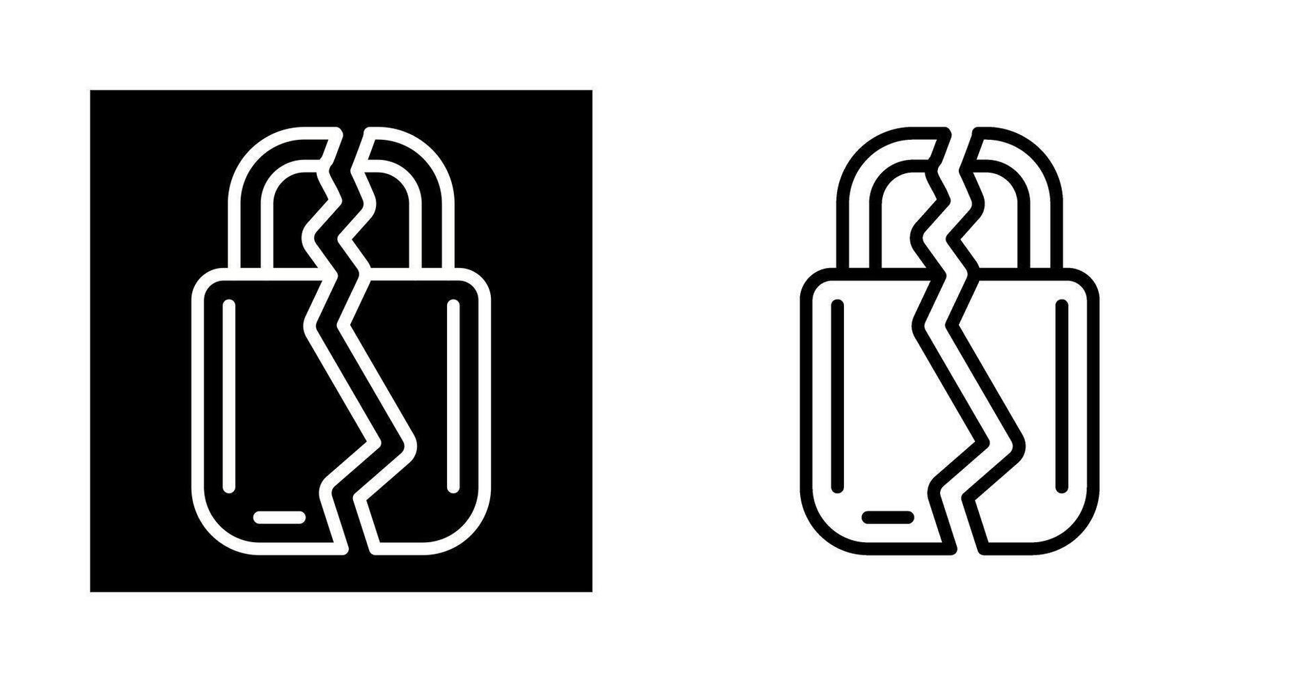 Brocken Padlock Vector Icon