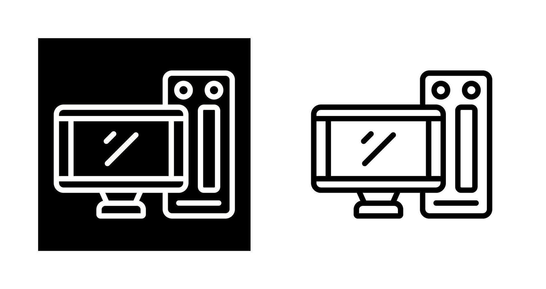 icono de vector de computadora de escritorio