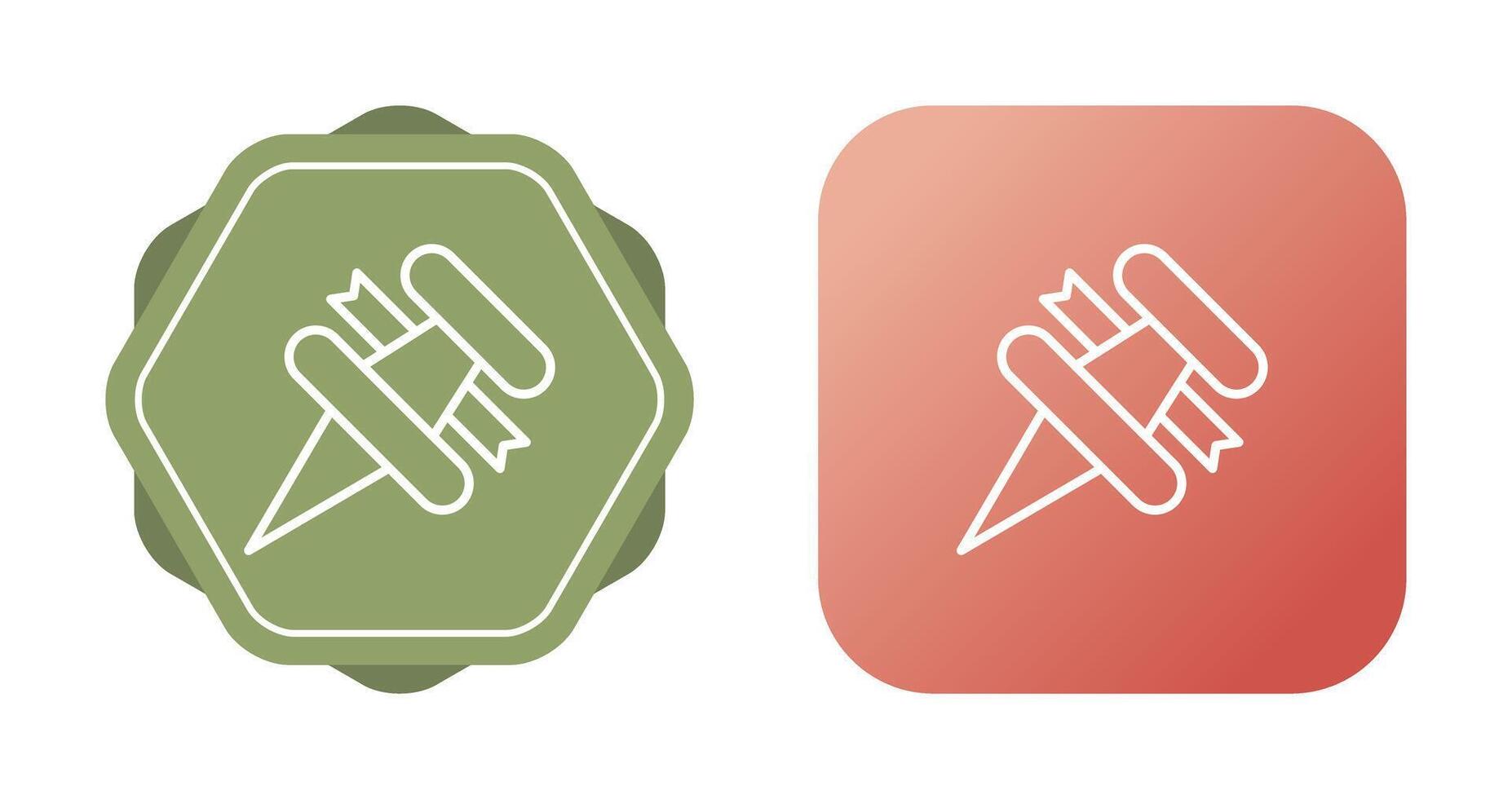 Thumbtack with ribbon Vector Icon