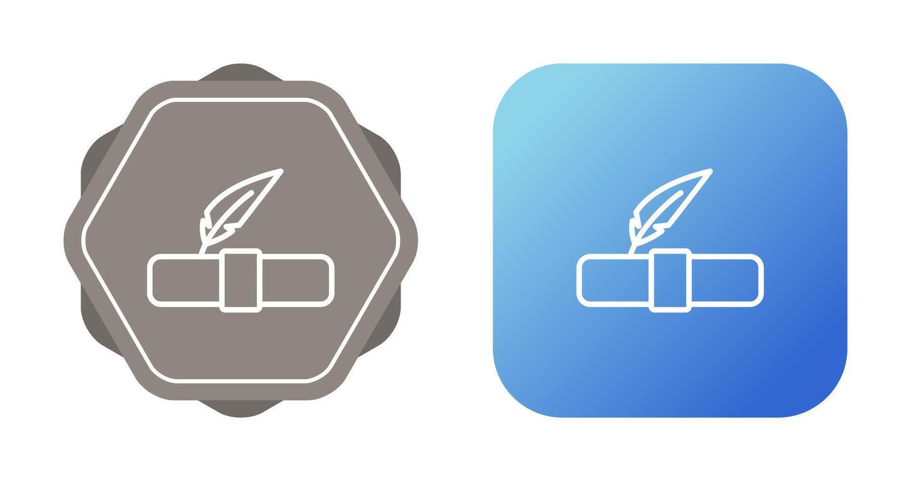 Quill pen with scroll Vector Icon