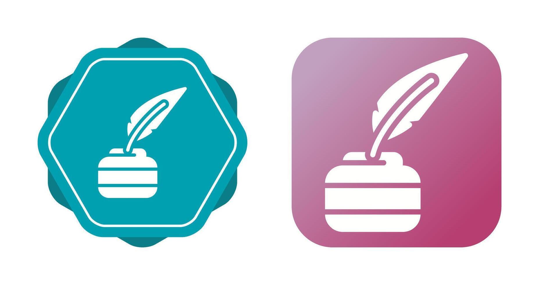 Quill pen with inkwell Vector Icon