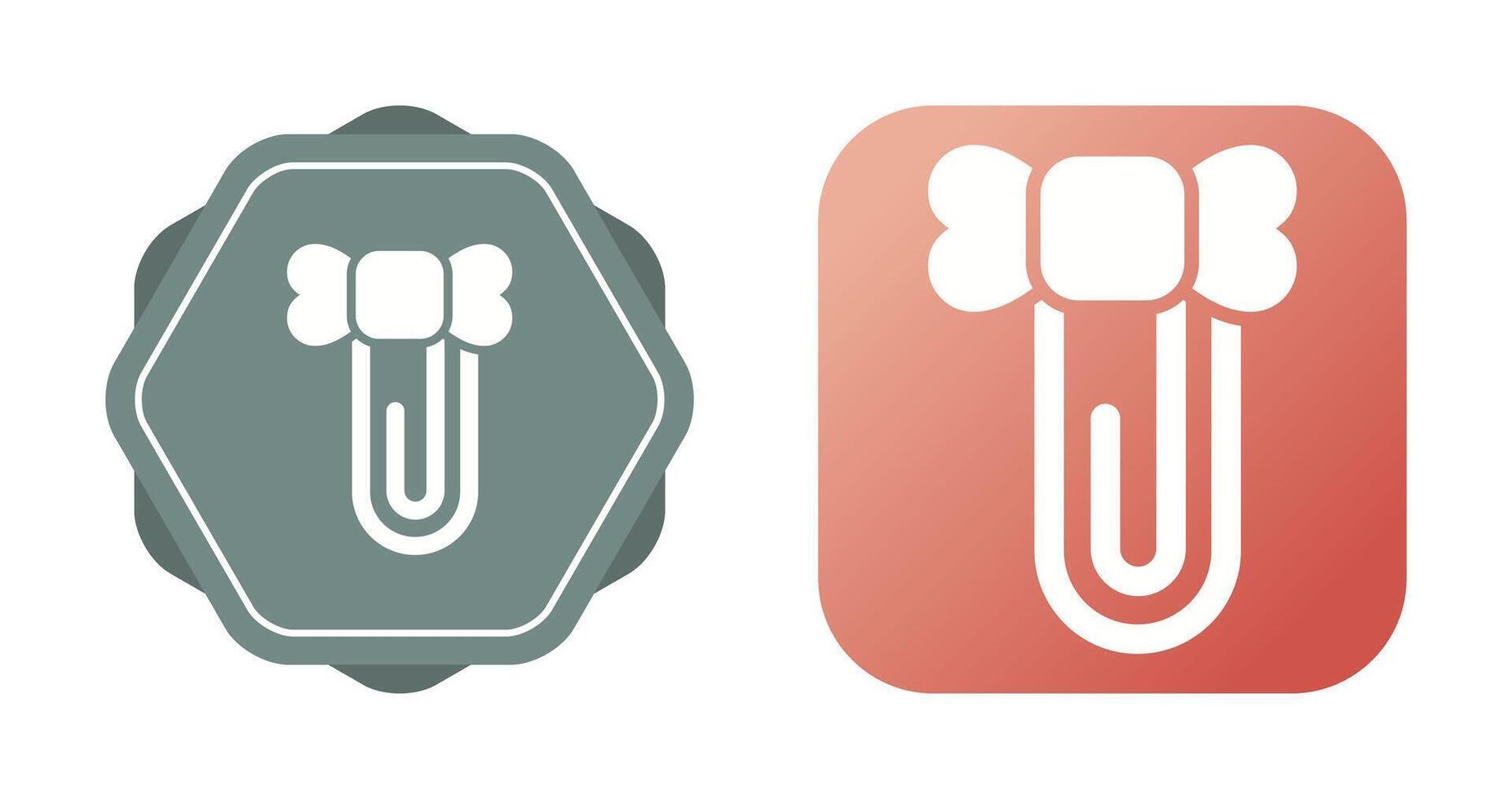 Paperclip with ribbon Vector Icon