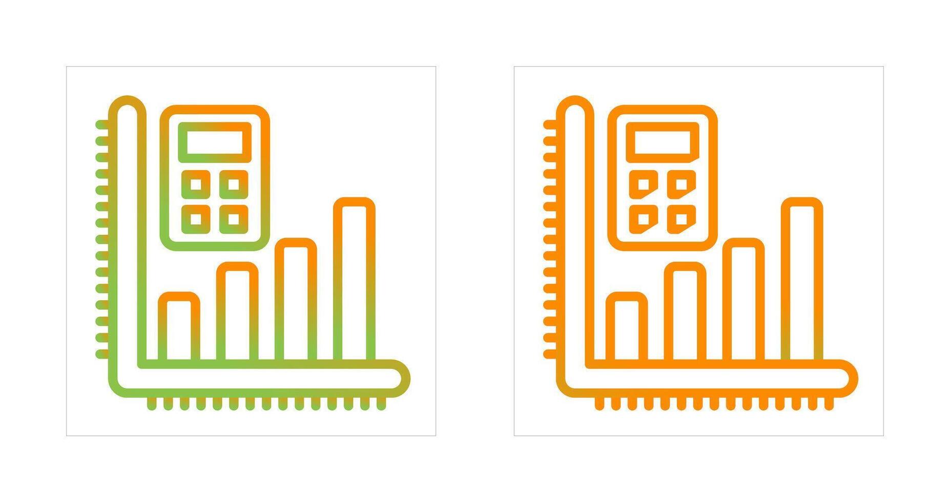 calculadora con grafico vector icono