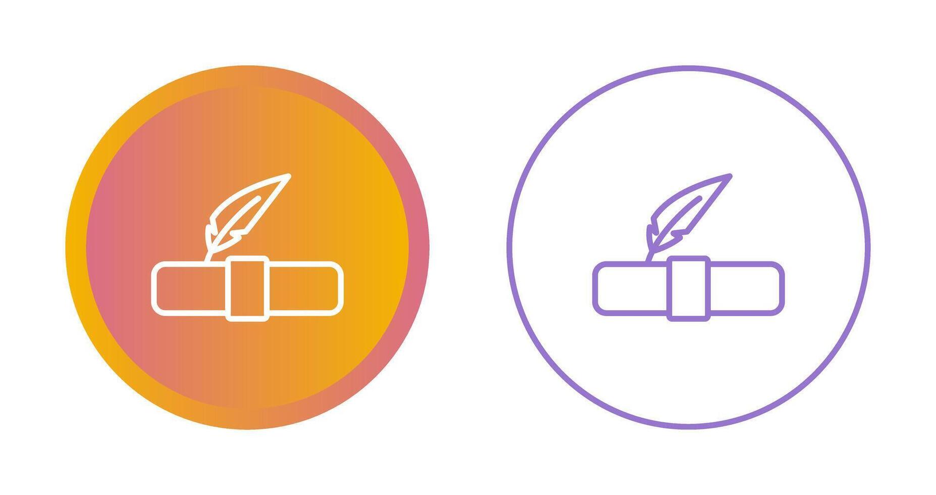 Quill pen with scroll Vector Icon