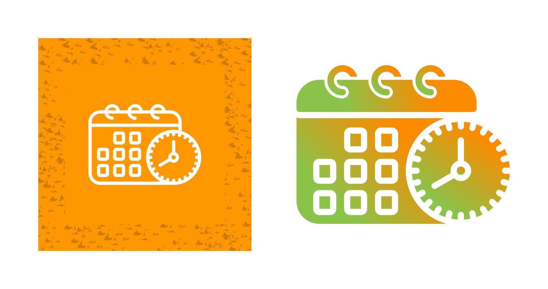 Calendar with clock Vector Icon