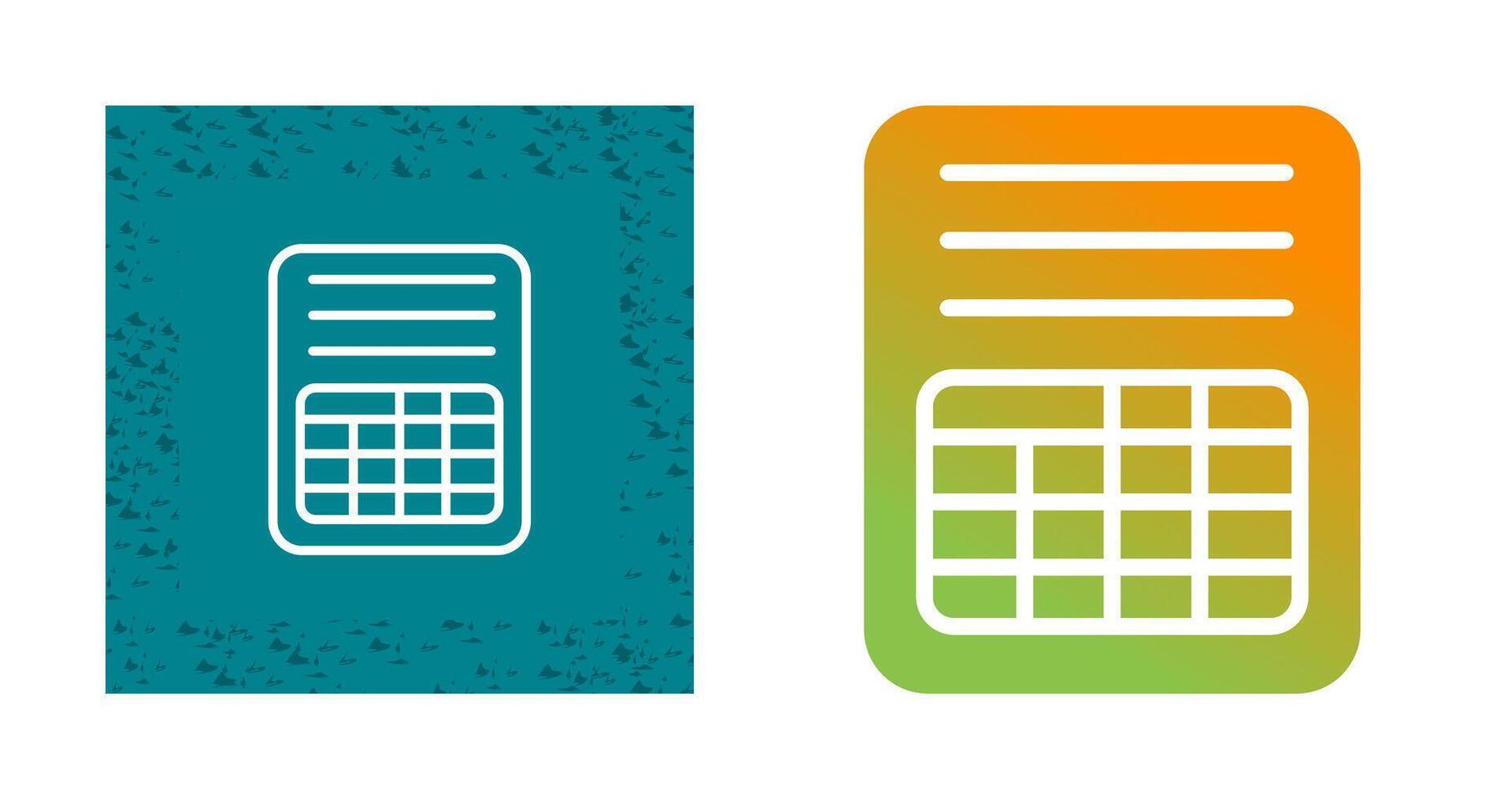 Spreadsheet Vector Icon