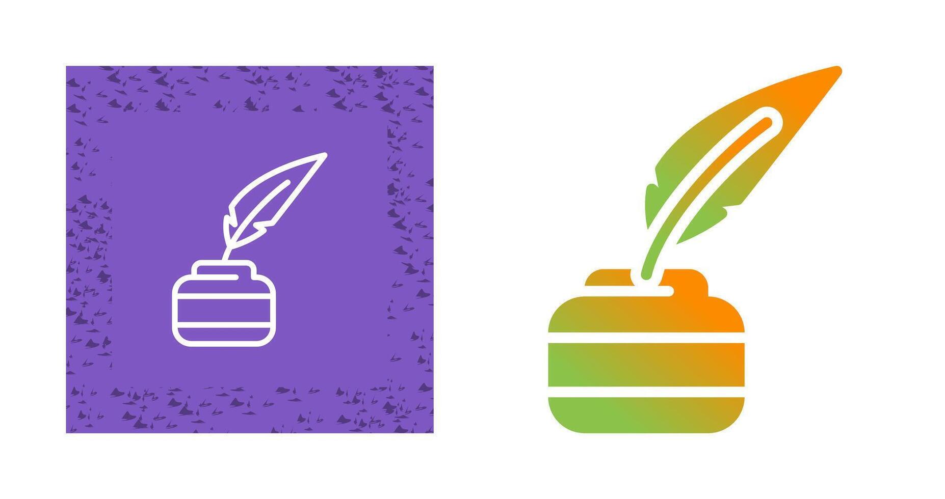 Quill pen with inkwell Vector Icon