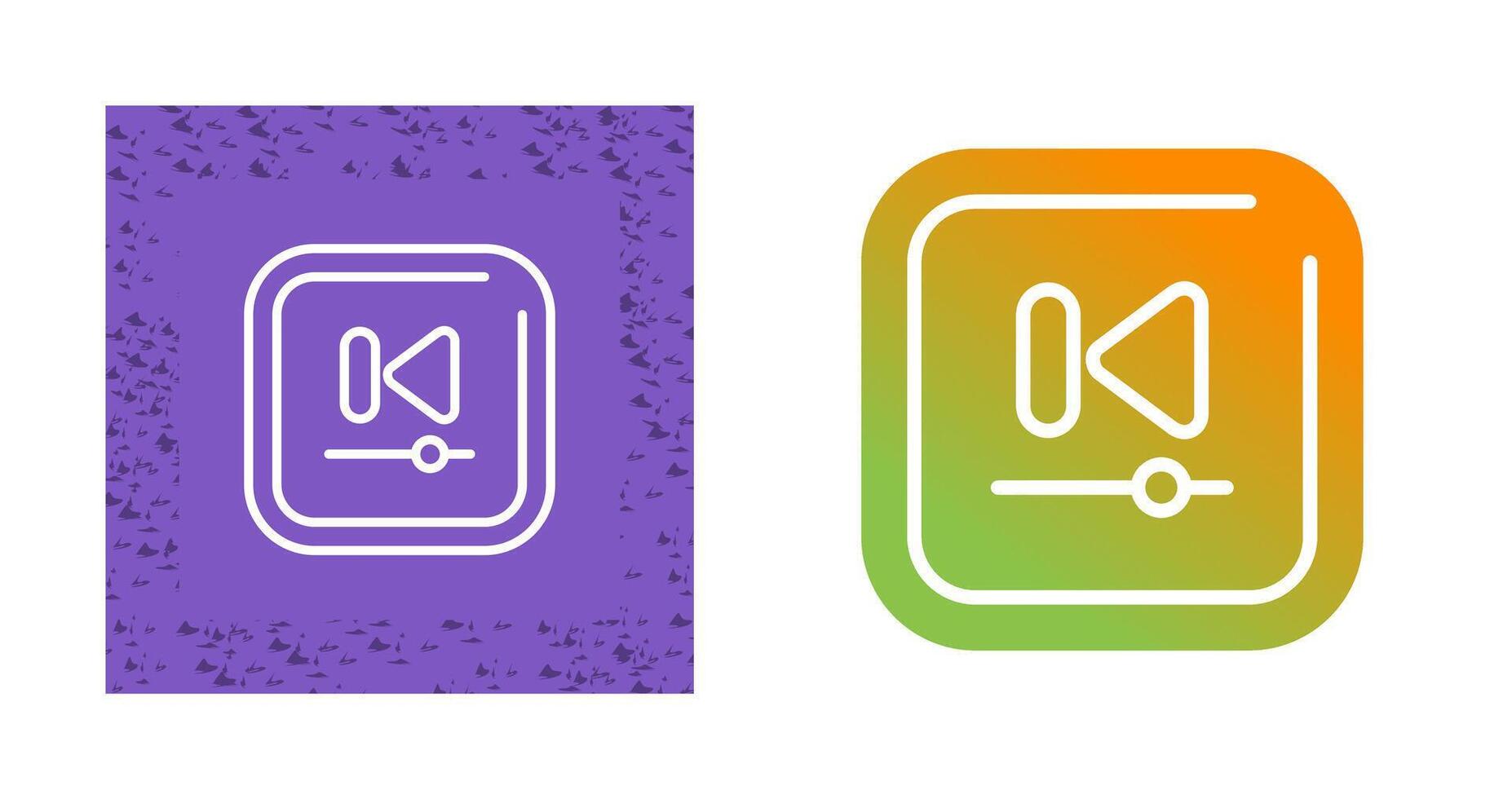 Video Previous Track Square Vector Icon