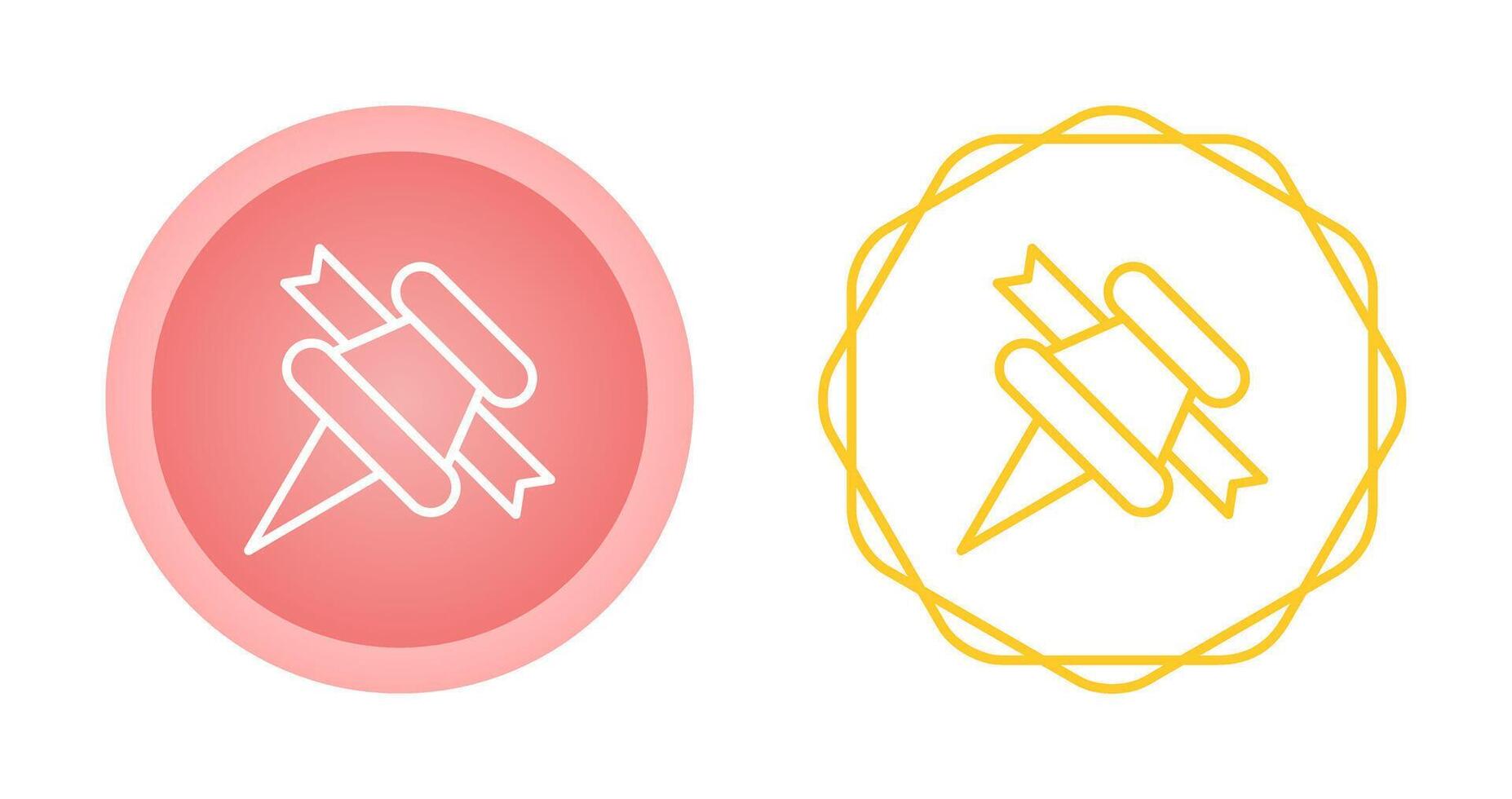 Pushpin with ribbon Vector Icon