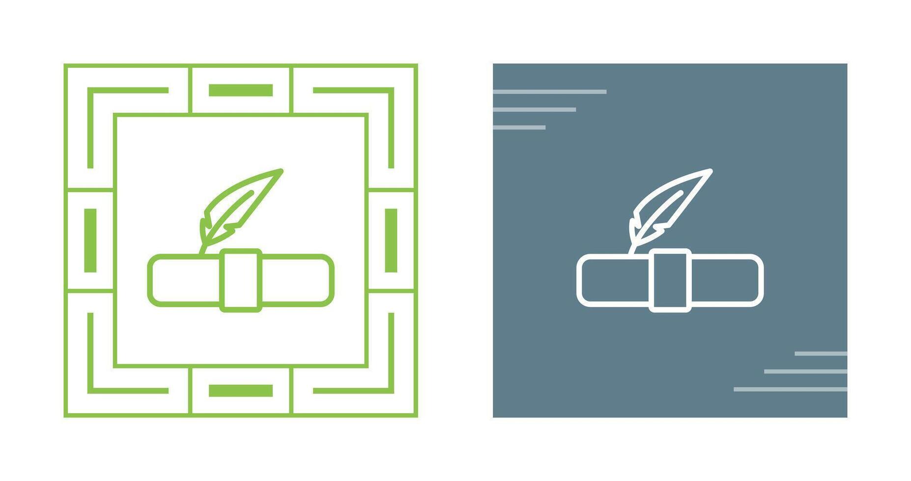 Quill pen with scroll Vector Icon