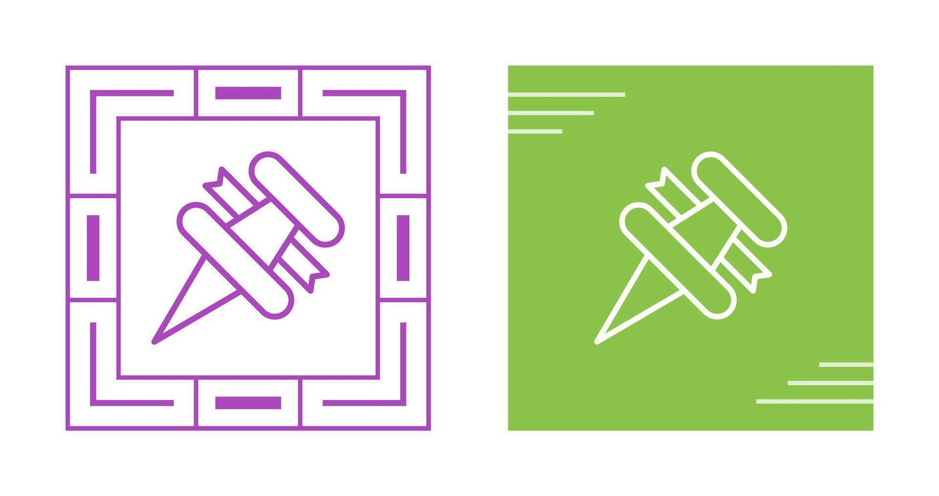 Thumbtack with ribbon Vector Icon