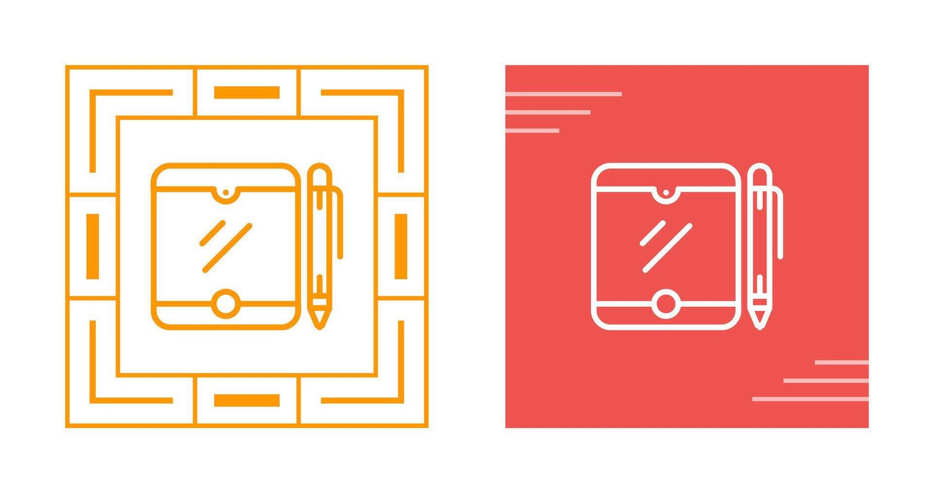 Tablet with pen Vector Icon