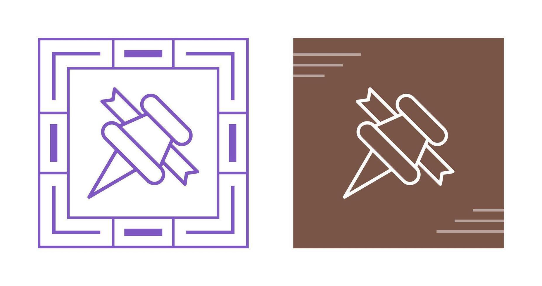 Pushpin with ribbon Vector Icon