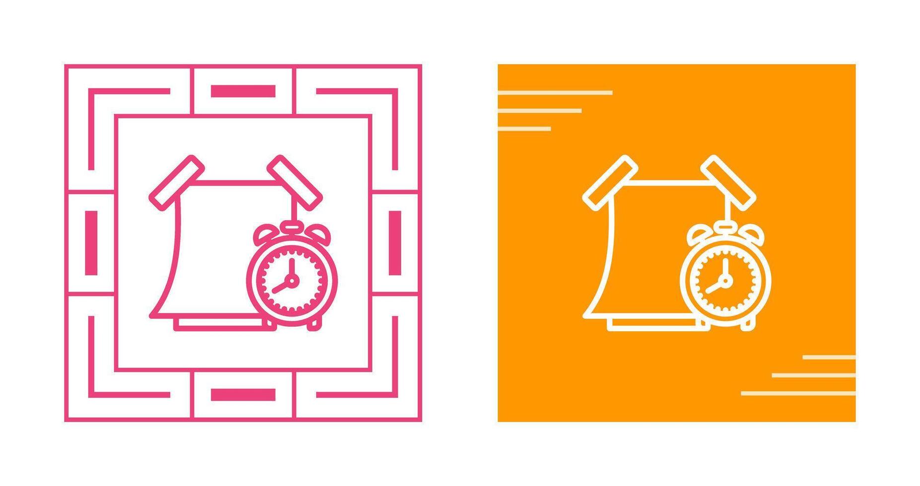 Sticky note with alarm clock Vector Icon