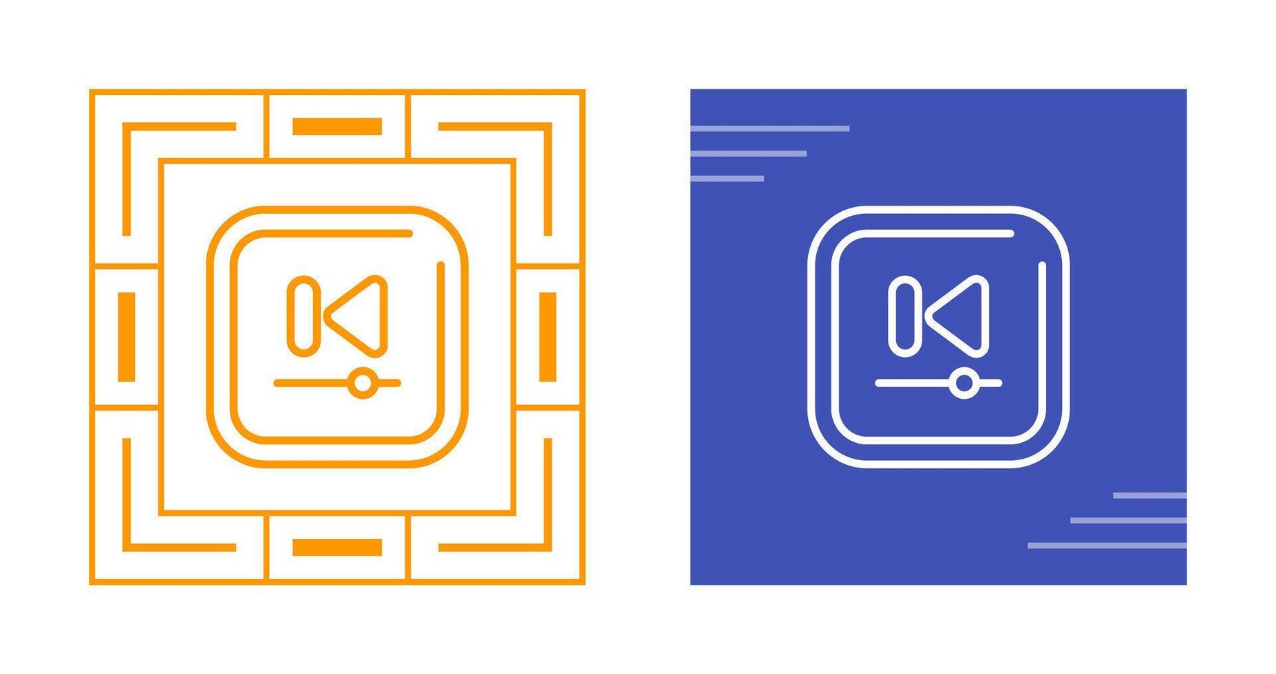 Video Previous Track Square Vector Icon